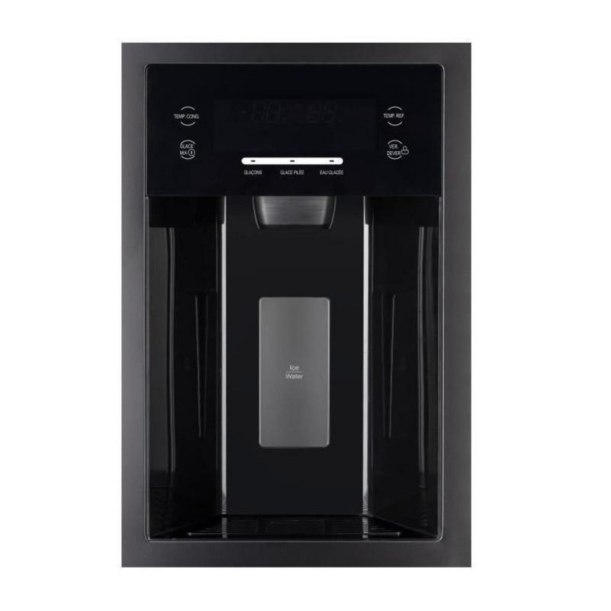 CONTINENTAL EDISON Réfrigérateur américain 556L - Total No Frost - distributeur d'eau et de glaçons - Classe E -moteur inverter - noir