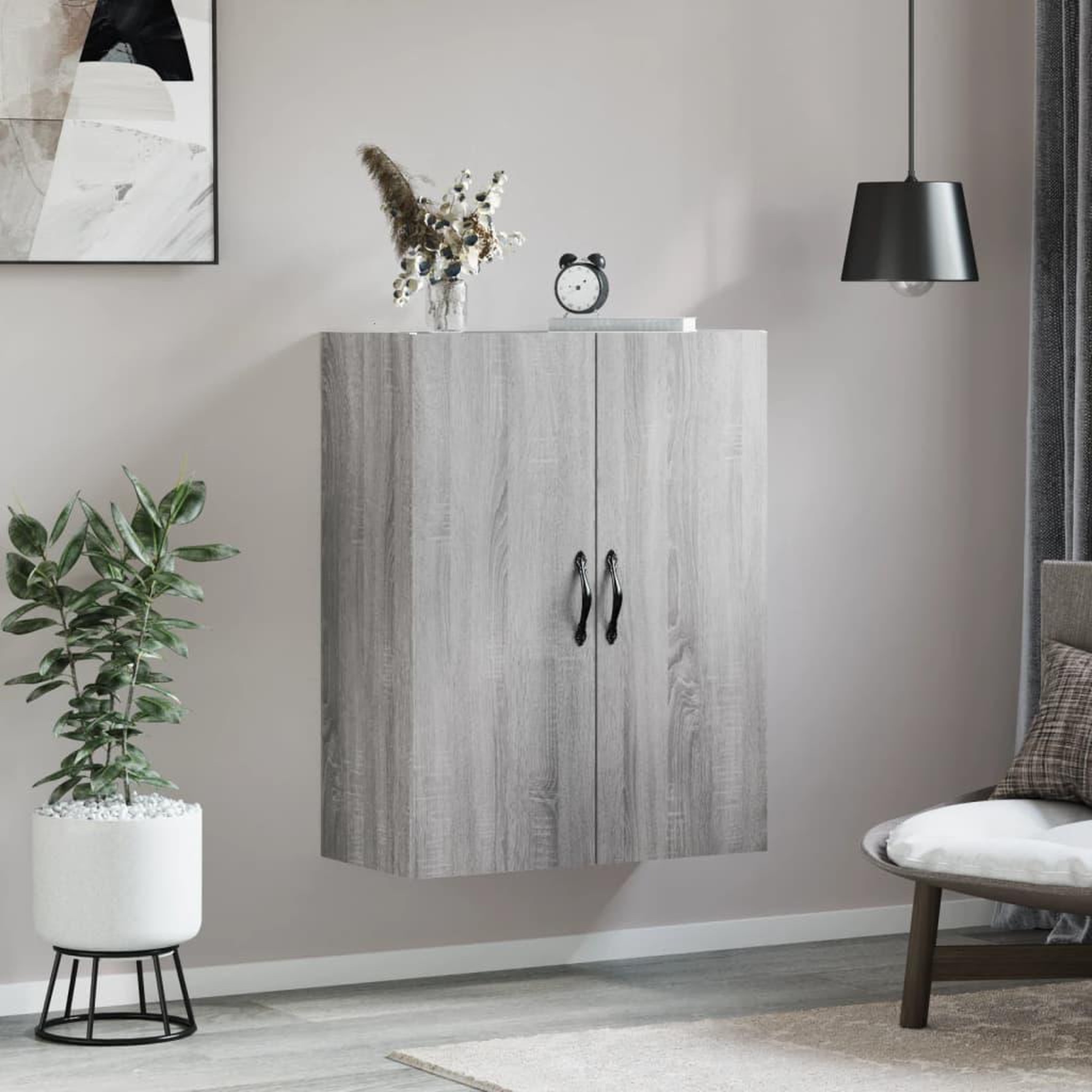 Voir la diapositive 3 : VIDAXL Armoire murale sonoma gris 69,5x34x90 cm bois d'ingenierie