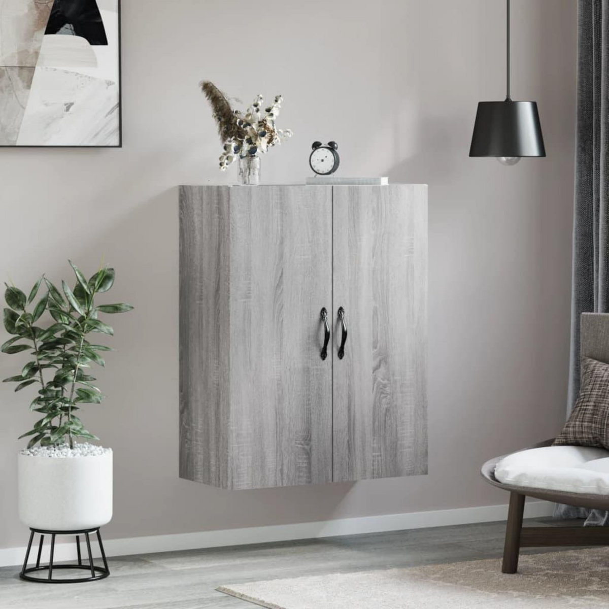 VIDAXL Armoire murale sonoma gris 69,5x34x90 cm bois d'ingenierie