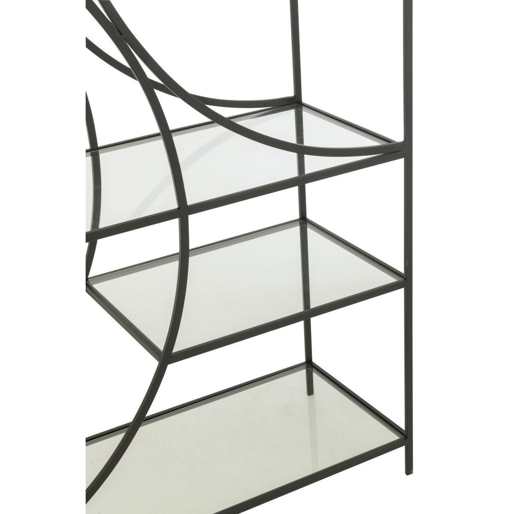 Voir la diapositive 5 : J-LINE Étagère 6 niveaux en verre  nar  200cm noir