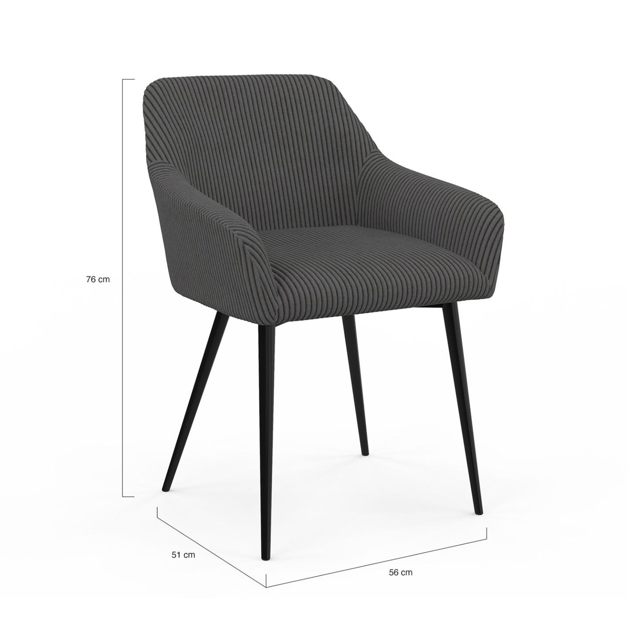 Voir la diapositive 5 : ID MARKET Lot de 2 chaises de salle à manger, fauteuils de table jany en velours côtelé gris