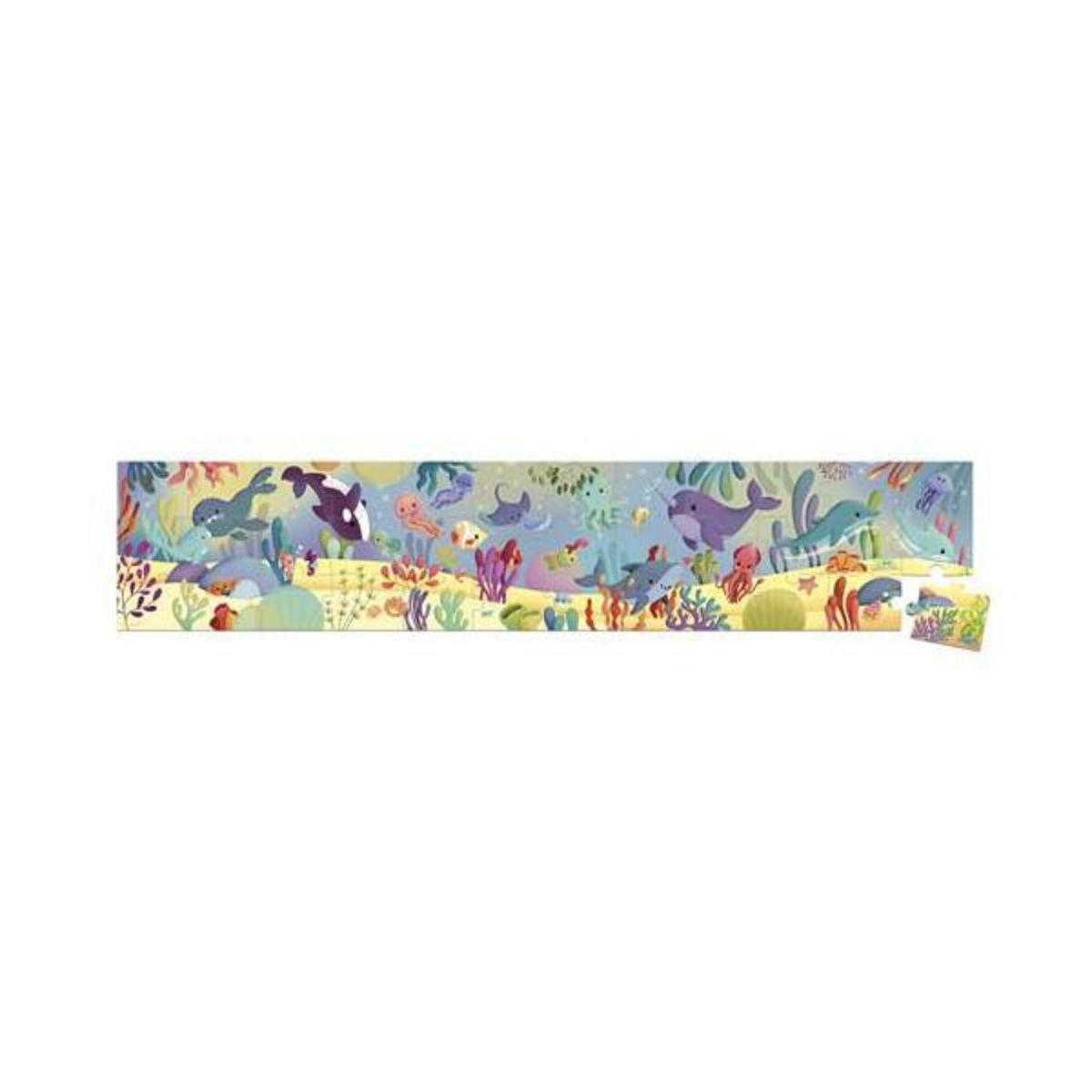 Juratoys - Janod Puzzle en carton Janod Frise Les animaux marins avec poster 36 pièces