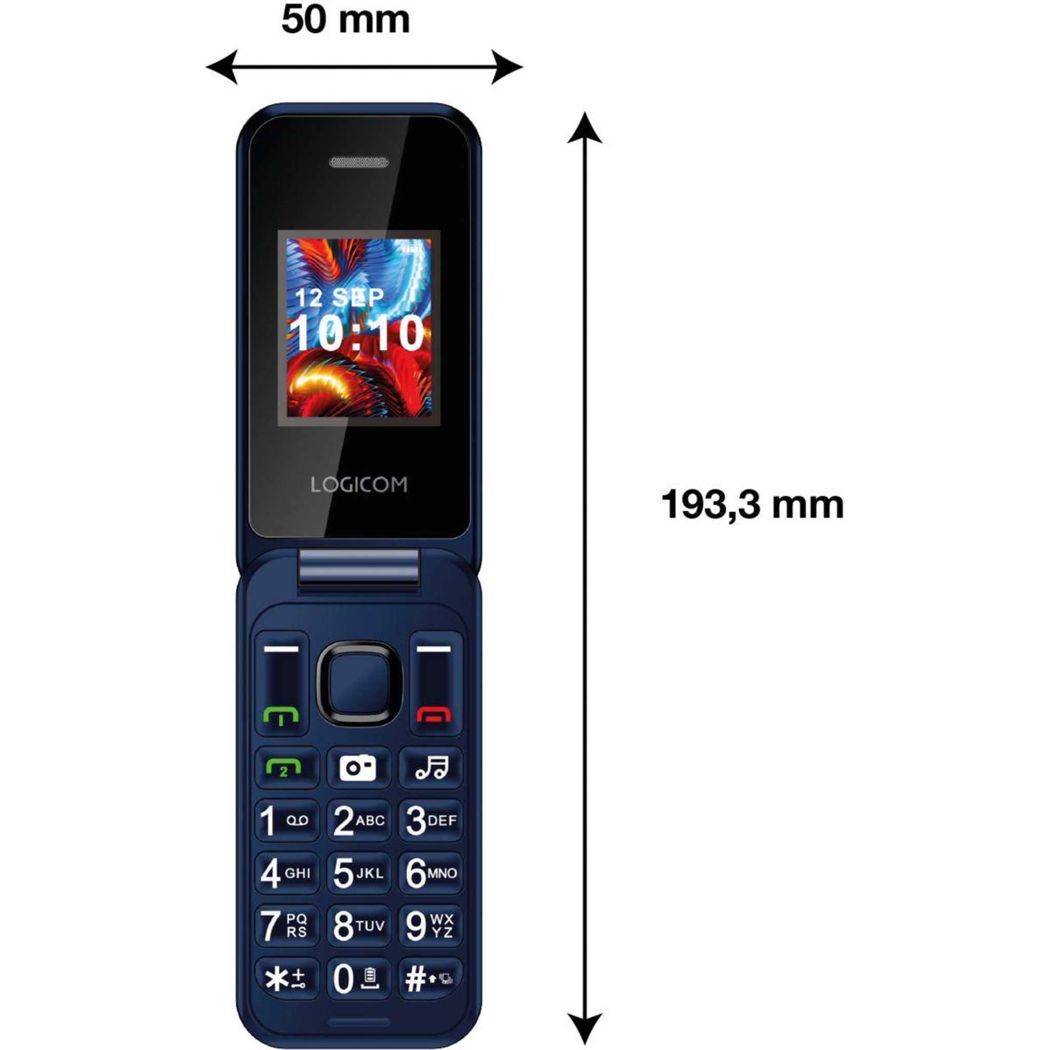 Voir la diapositive 3 : Logicom Téléphone portable Fleep 450 Bleu 4G