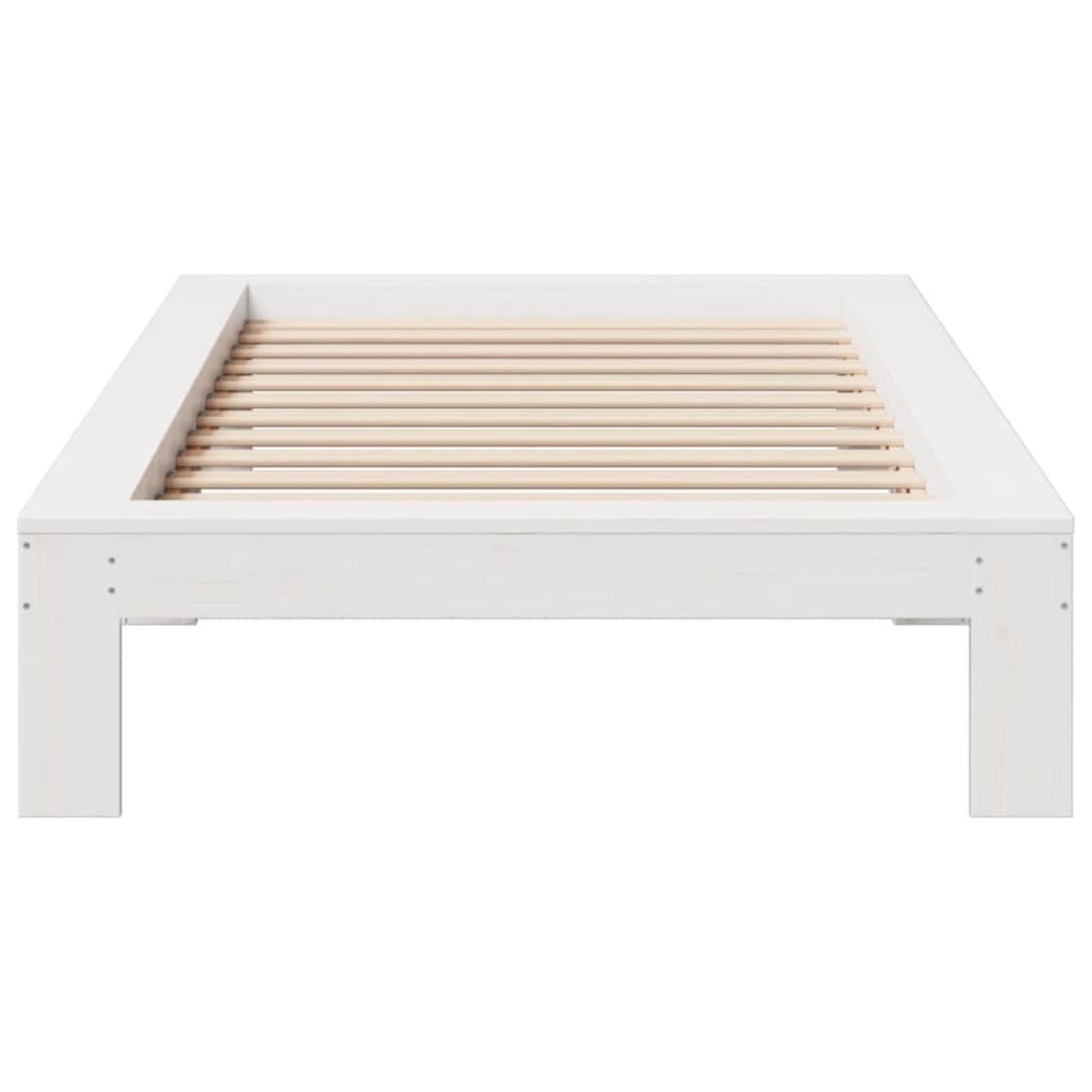 Voir la diapositive 4 : VIDAXL Cadre de lit sans matelas blanc 75x190 cm bois de pin massif