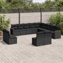 Voir la diapositive 1 : VIDAXL Salon de jardin avec coussins 13 pcs noir resine tressee