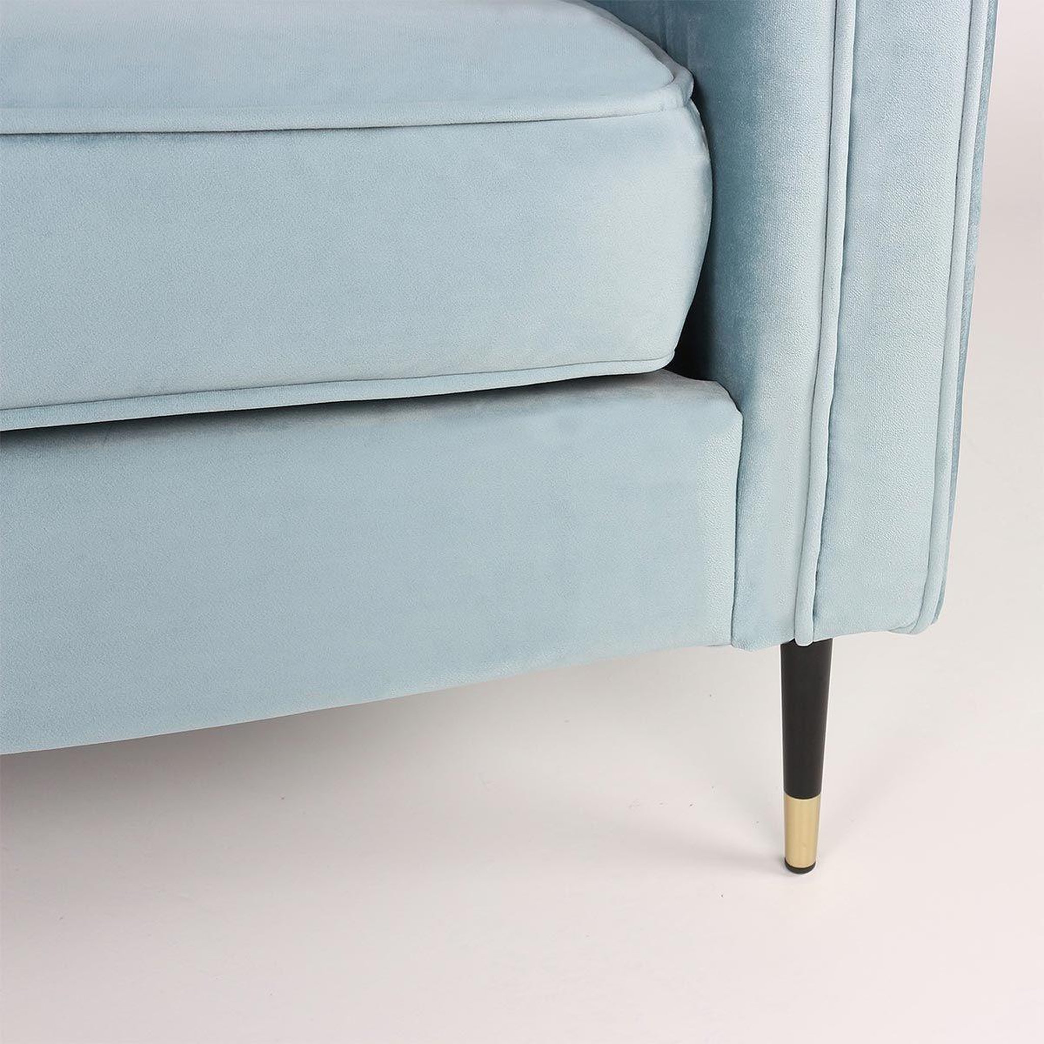 Voir la diapositive 4 : Paris Prix Fauteuil design en velours  goya  76cm bleu
