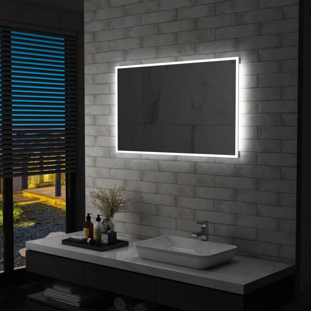VIDAXL Miroir mural a LED pour salle de bains 100x60 cm