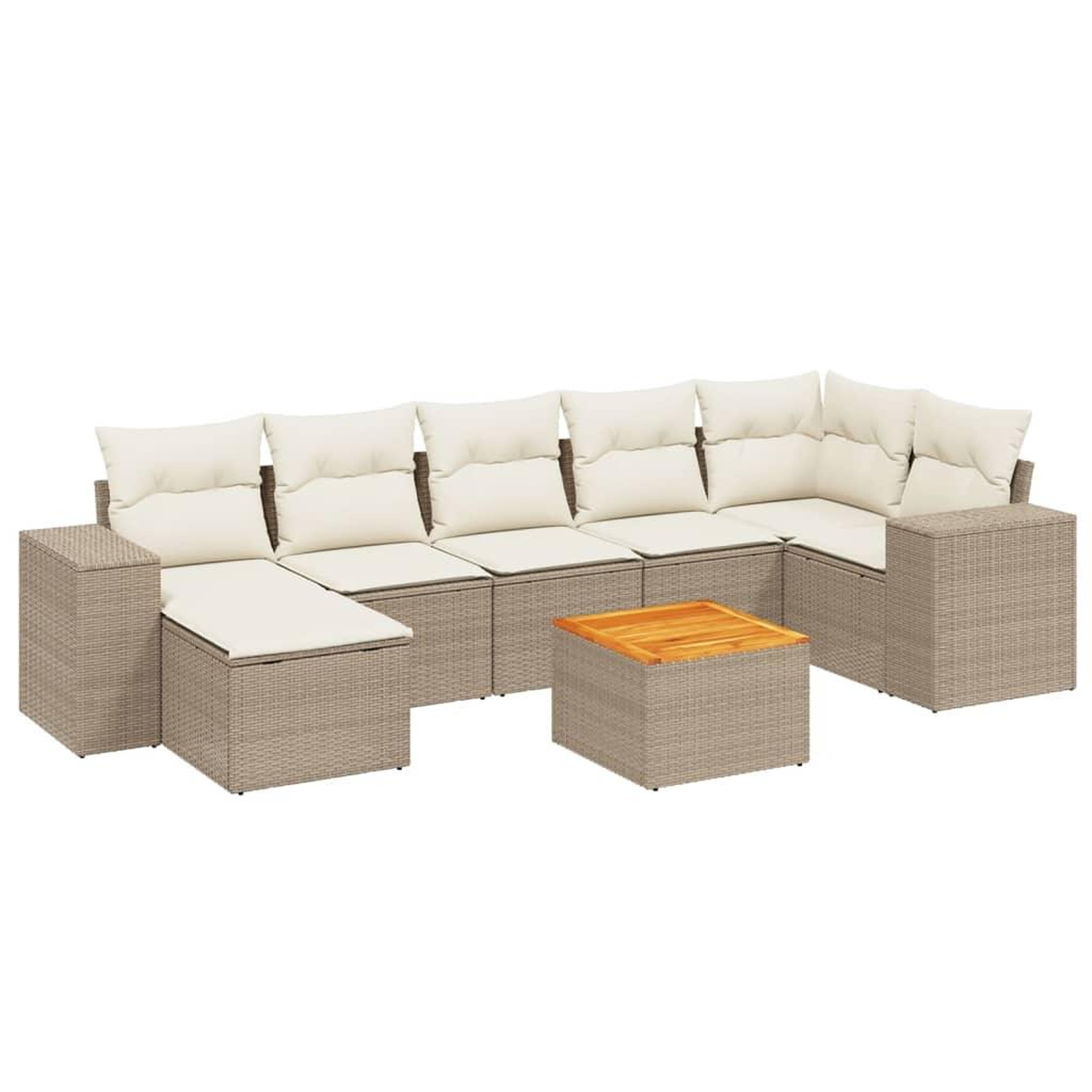 Voir la diapositive 2 : VIDAXL Salon de jardin avec coussins 8 pcs beige resine tressee