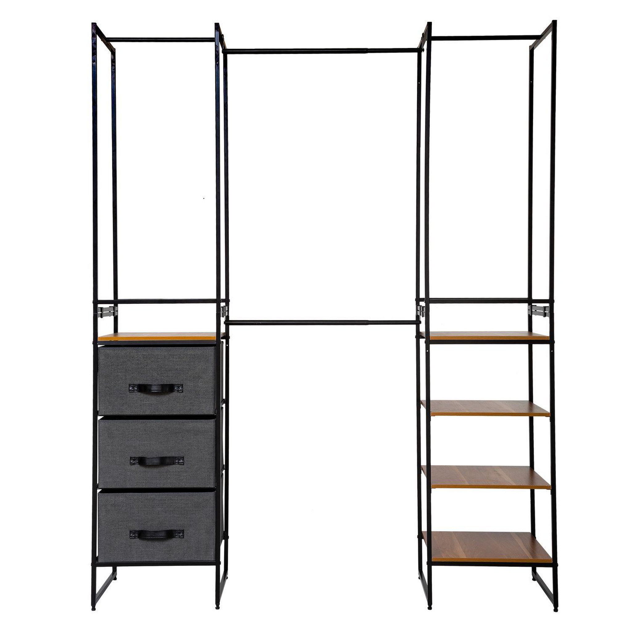 FIVE Penderie 6 pièces modulable - noir et bois