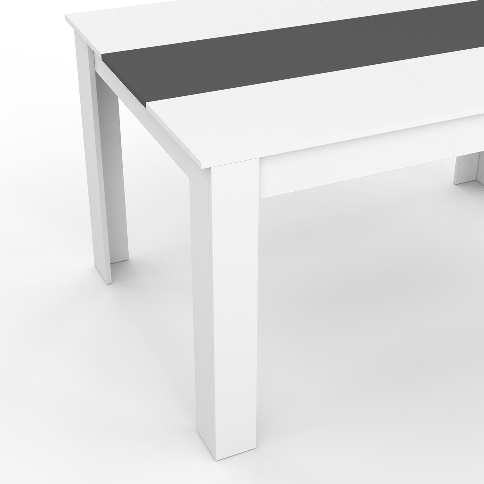 Voir la diapositive 6 : ID MARKET Table à manger rectangle georgia 6 personnes blanche et grise 140 x 80 cm