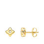 Voir la diapositive 1 : L'ATELIER D'AZUR Boucles d'Oreilles Etoiles Solitaires Diamants de Synthèse 0.03 Carats - Or 18 Carats 750 Jaune