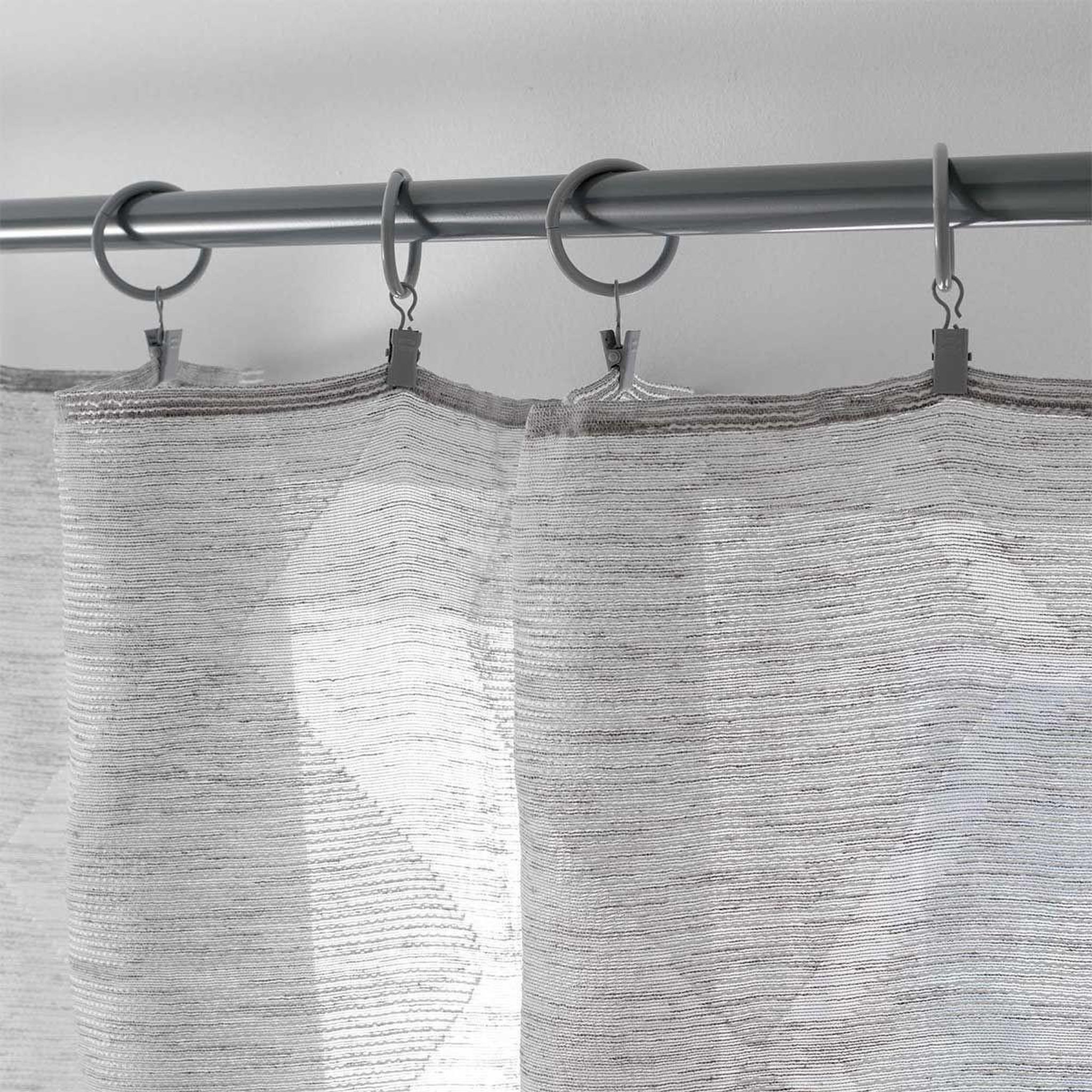 Voir la diapositive 2 : Douceur d'Intérieur Lot de 10 anneaux  pince  12cm gris