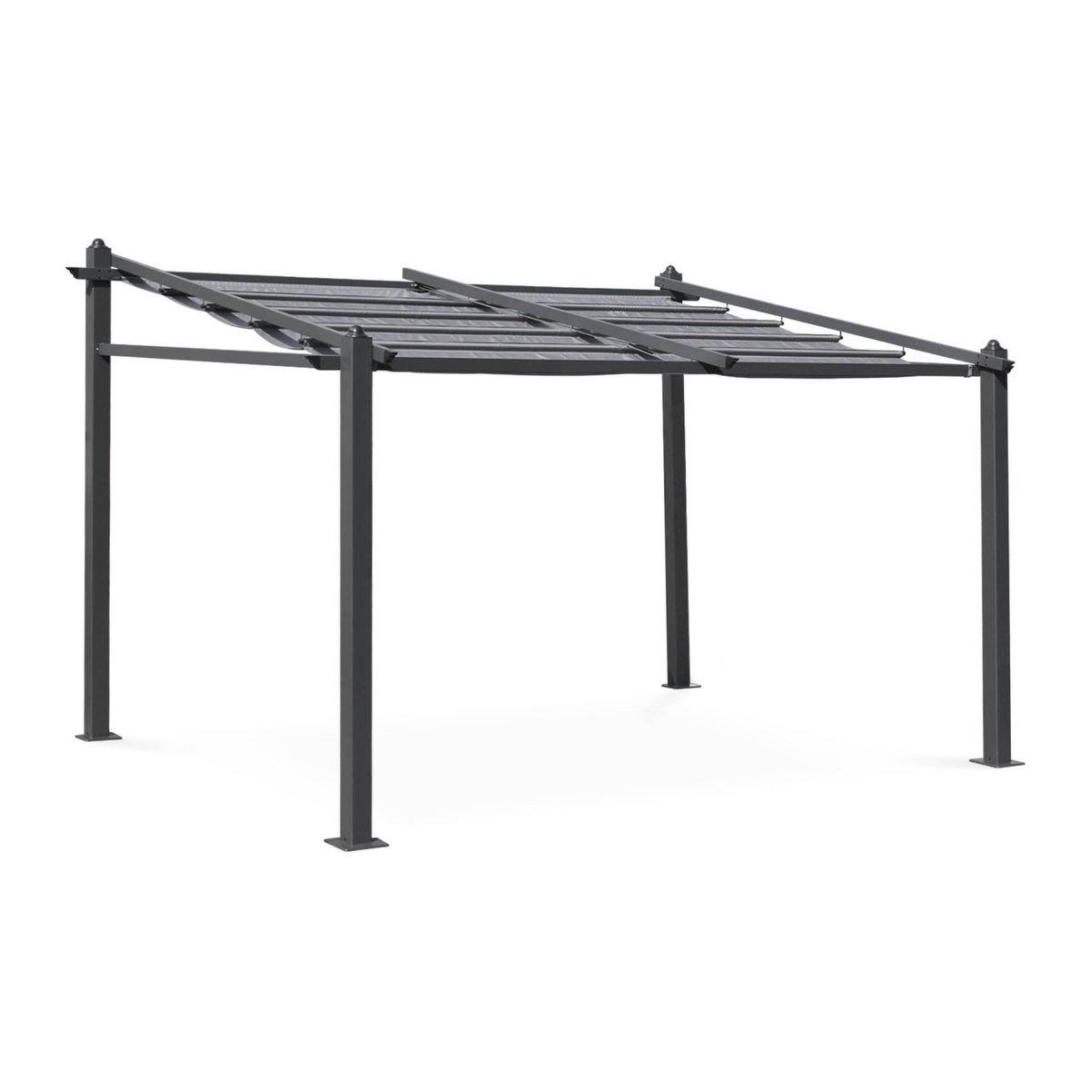SWEEEK Tente de jardin murale, pergola aluminium 3x4m Murum , toile rétractable, toile coulissante