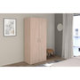 Voir la diapositive 2 : PARISOT Armoire - EASY LIFE - Décor Chene clair - 2 portes battantes - L80,2 x H180 x P49,7cm - PARISOT