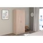 Voir la diapositive 2 : PARISOT Armoire - EASY LIFE - Décor Chene clair - 2 portes battantes - L80,2 x H180 x P49,7cm - PARISOT