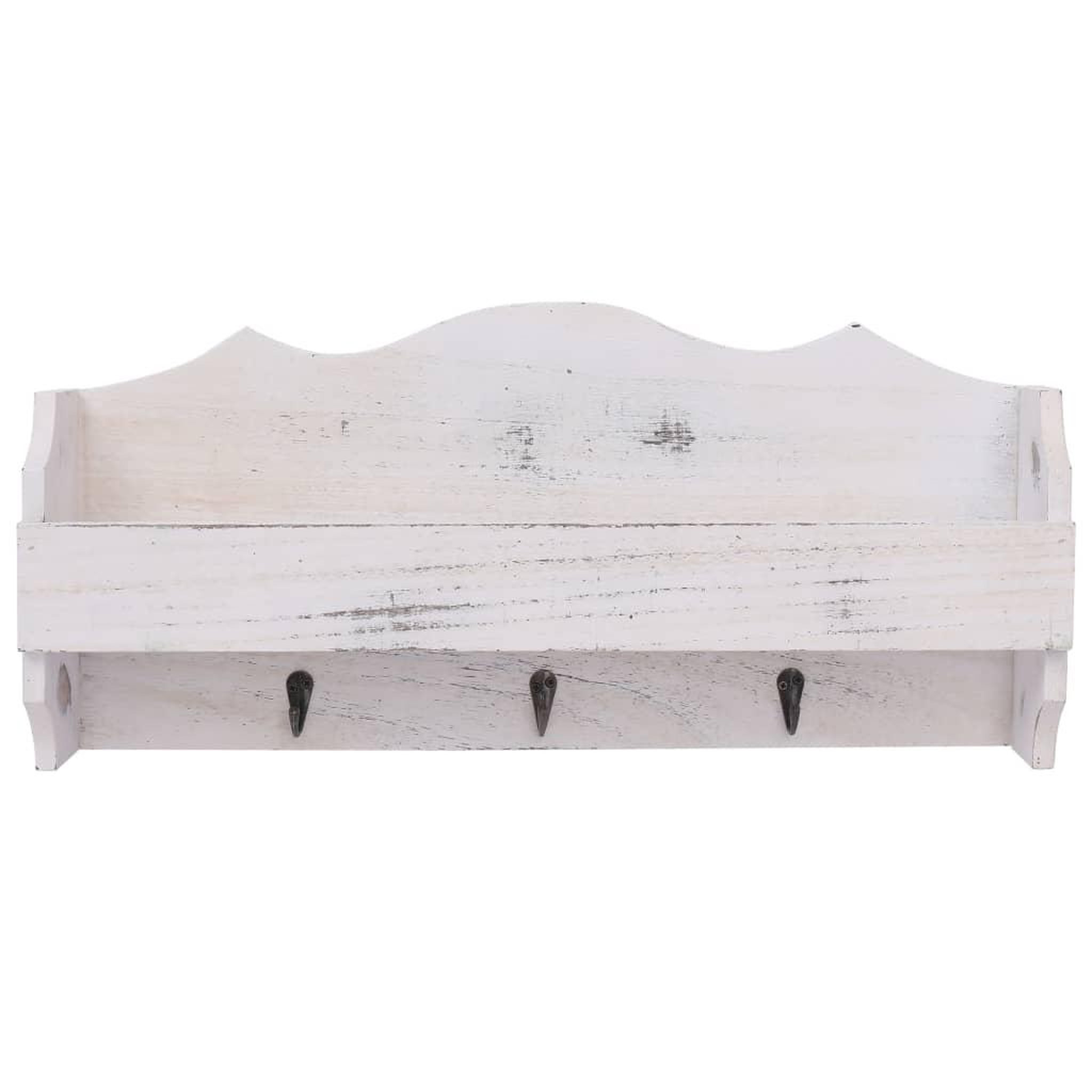 Voir la diapositive 3 : VIDAXL Porte-manteau mural Blanc 50x10x23 cm Bois