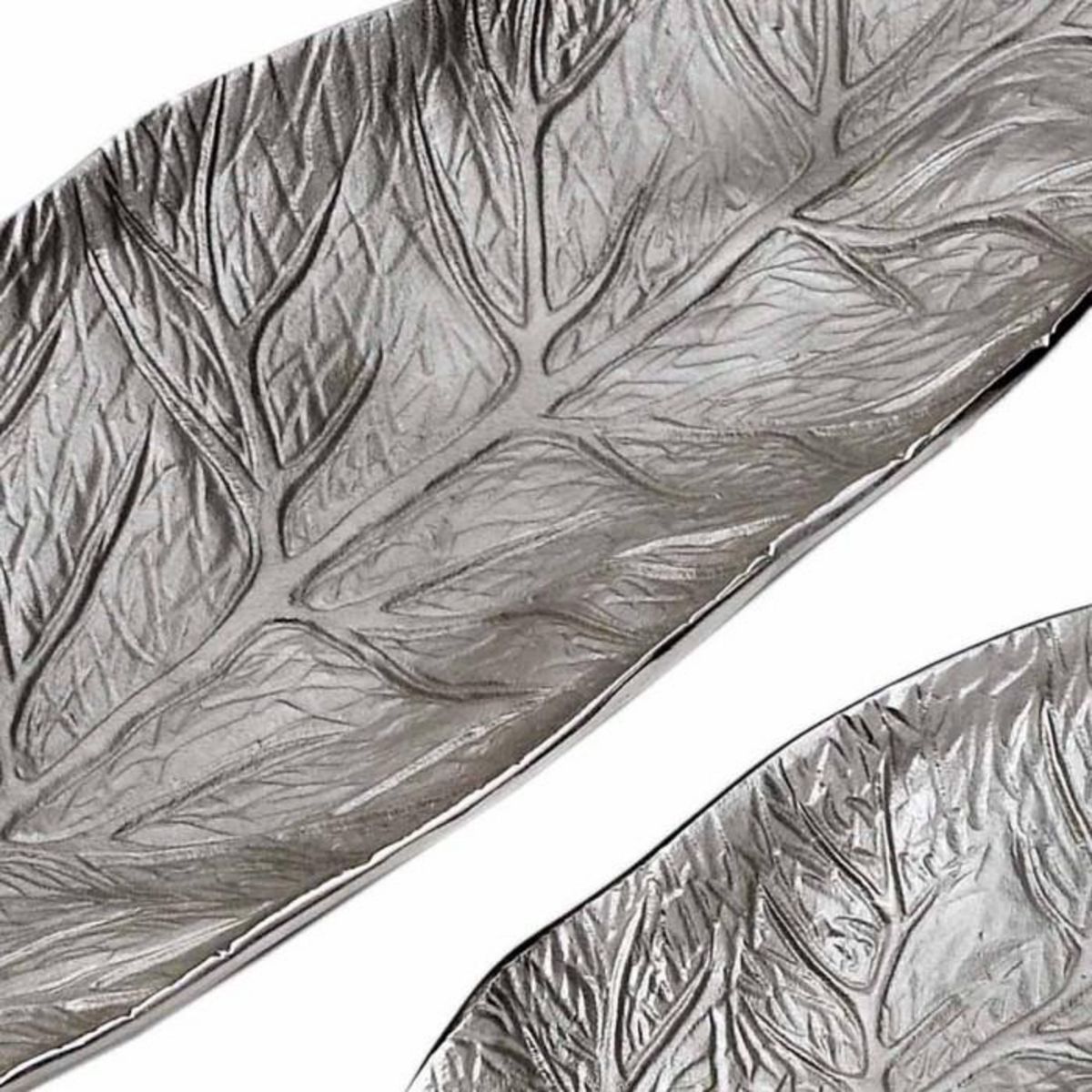 Paris Prix Lot de 3 Plateaux de Présentation  Leaf  64cm Argent