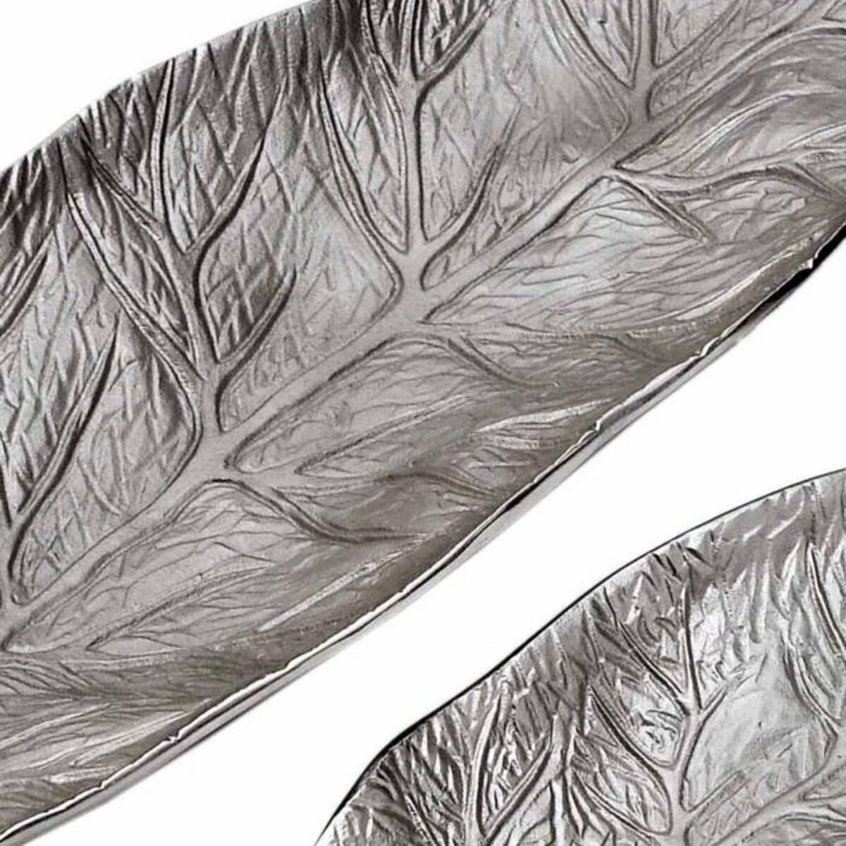 Paris Prix Lot de 3 Plateaux de Présentation  Leaf  64cm Argent