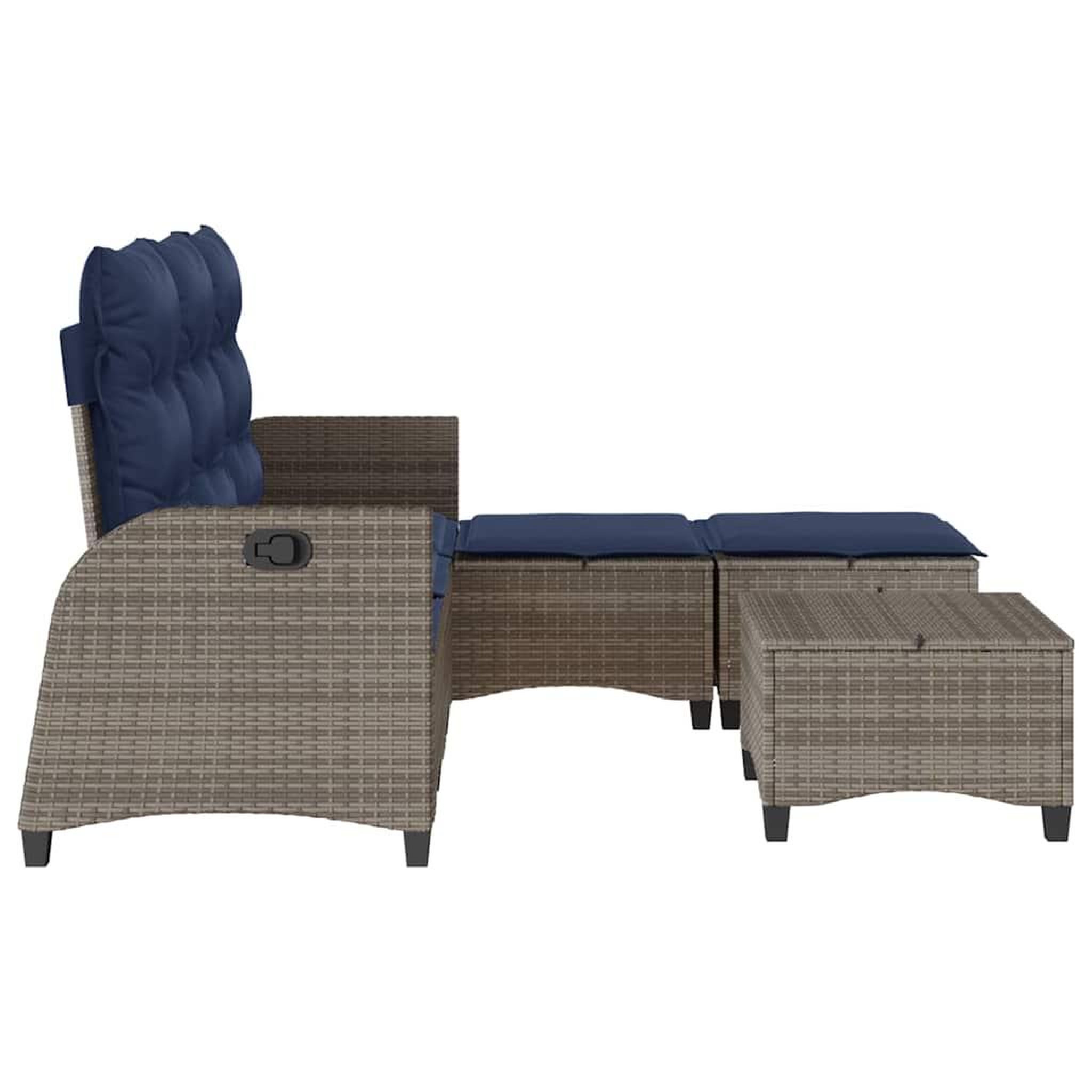 Voir la diapositive 5 : VIDAXL Salon de jardin 3 pcs avec coussins forme L gris resine tressee