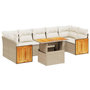 Voir la diapositive 2 : VIDAXL Salon de jardin avec coussins 8 pcs beige resine tressee