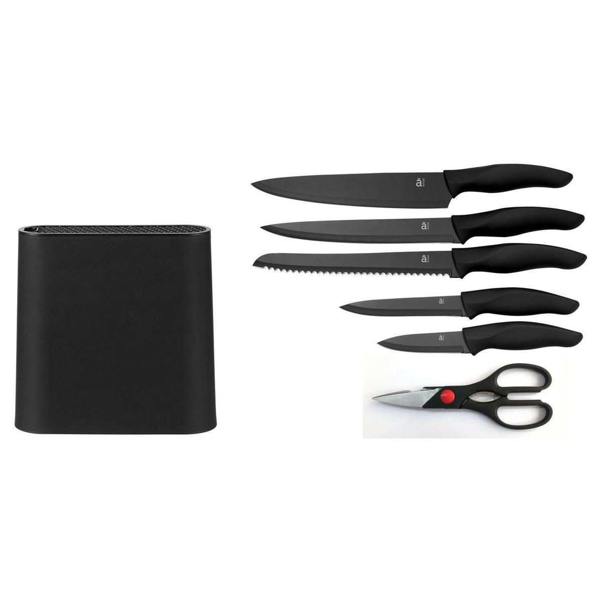ACTUEL Bloc couteaux noir 7pcs 