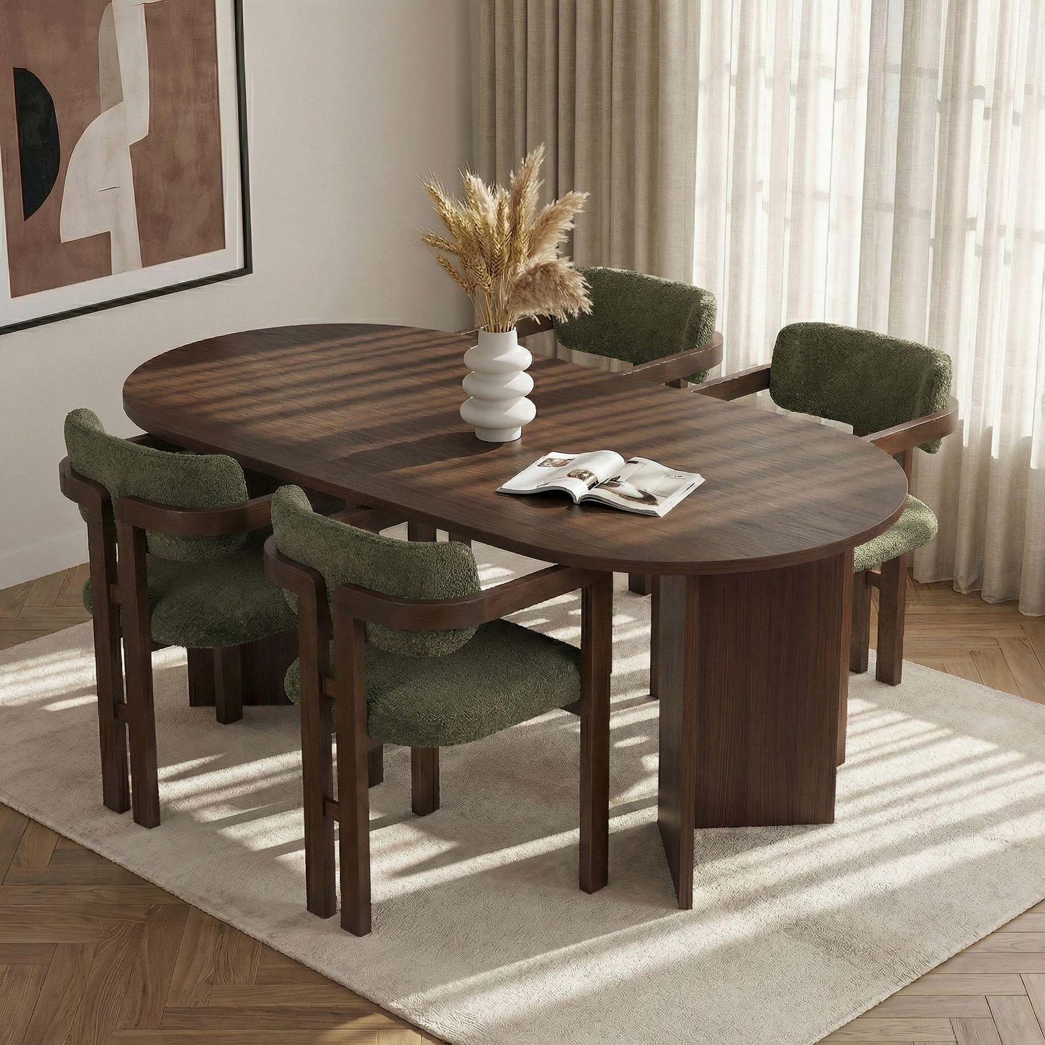 Voir la diapositive 2 : Habitat et Jardin Ensemble Table et Chaises (5 Pièces) en bois  Meridia 4  - 180 x 90 x 75 cm - Vert
