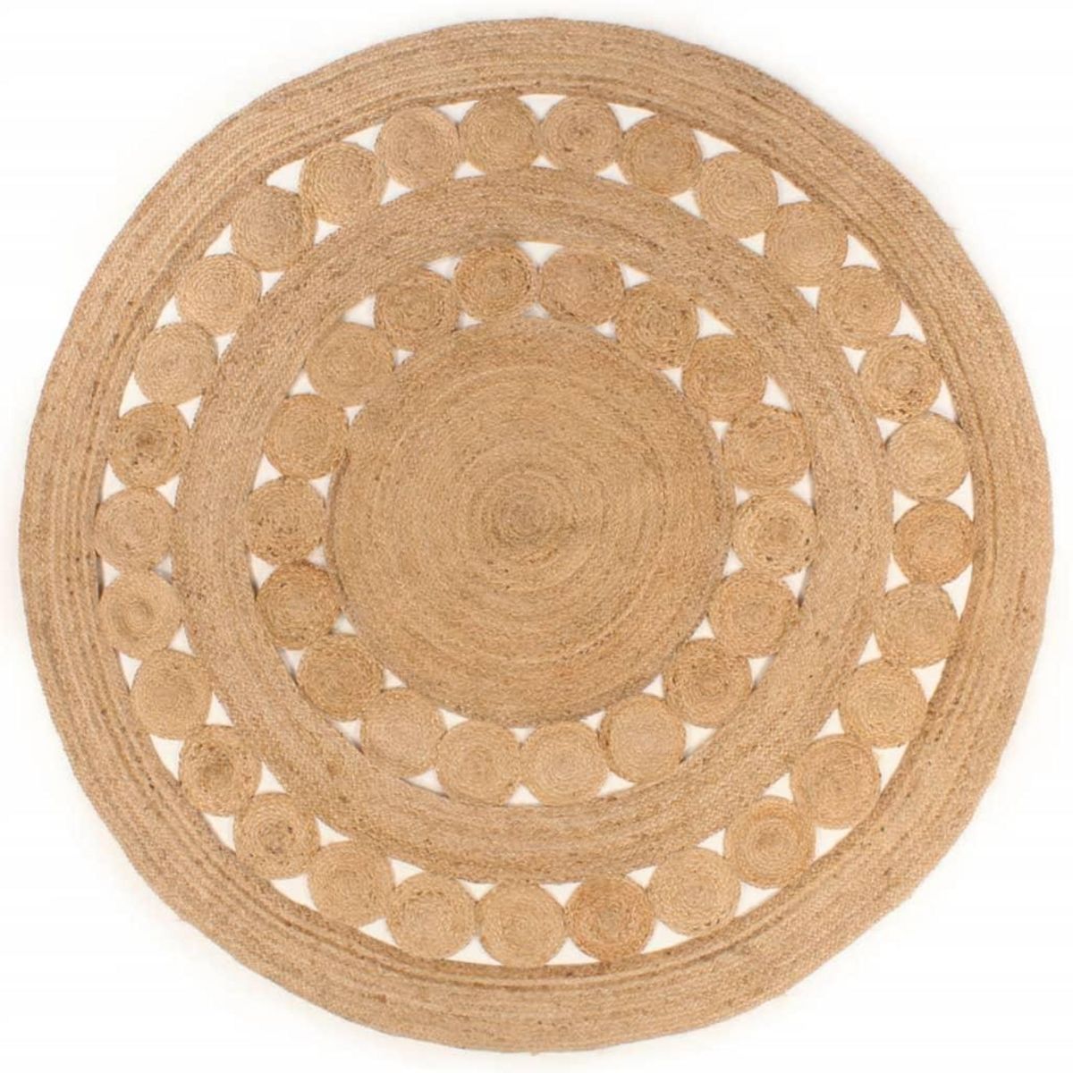 VIDAXL Tapis Design tresse Jute 180 cm Rond