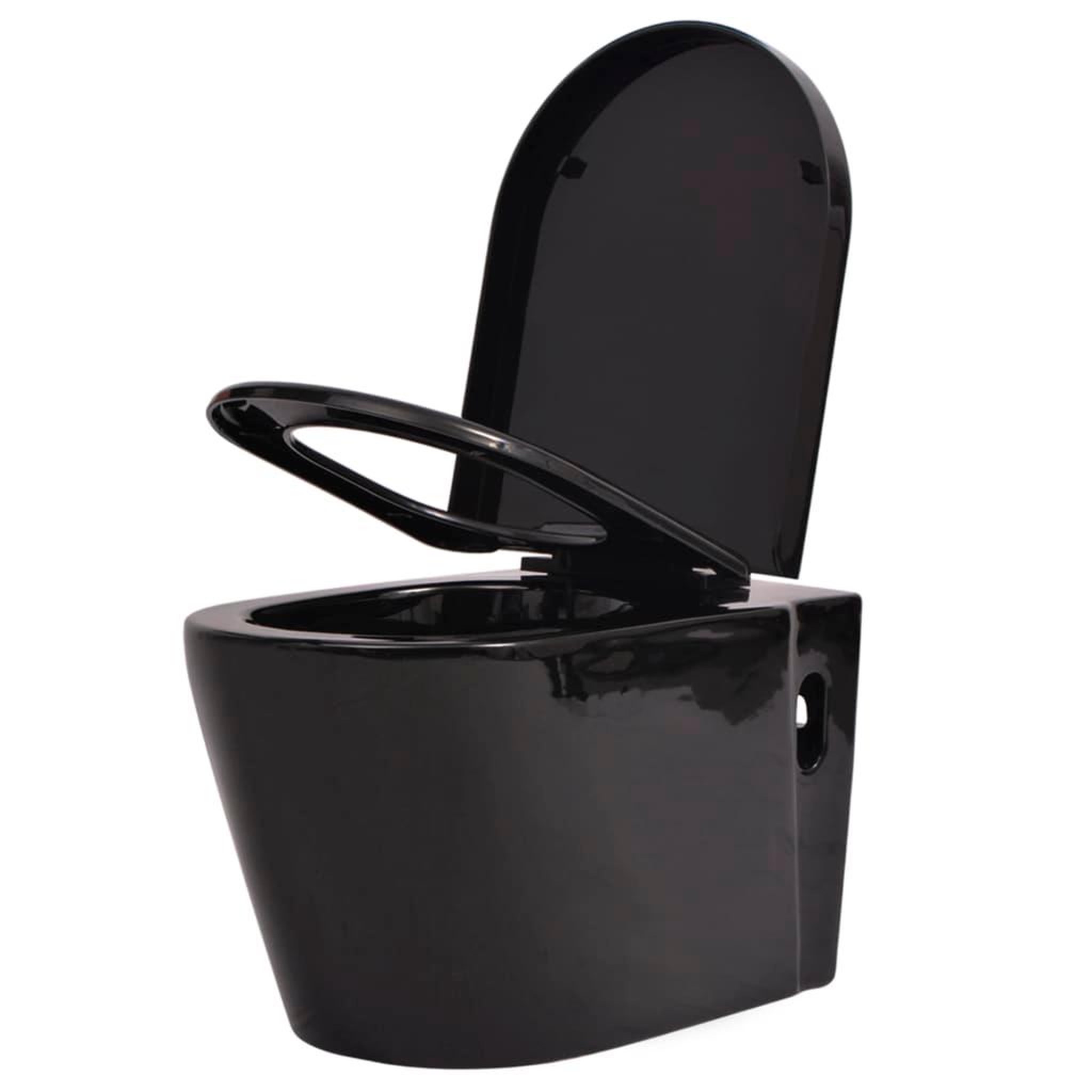 Voir la diapositive 3 : VIDAXL Toilette suspendue au mur avec reservoir cache ceramique noir