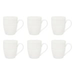 SECRET DE GOURMET Lot de 6 Mugs en Porcelaine  Perle  35cl Blanc