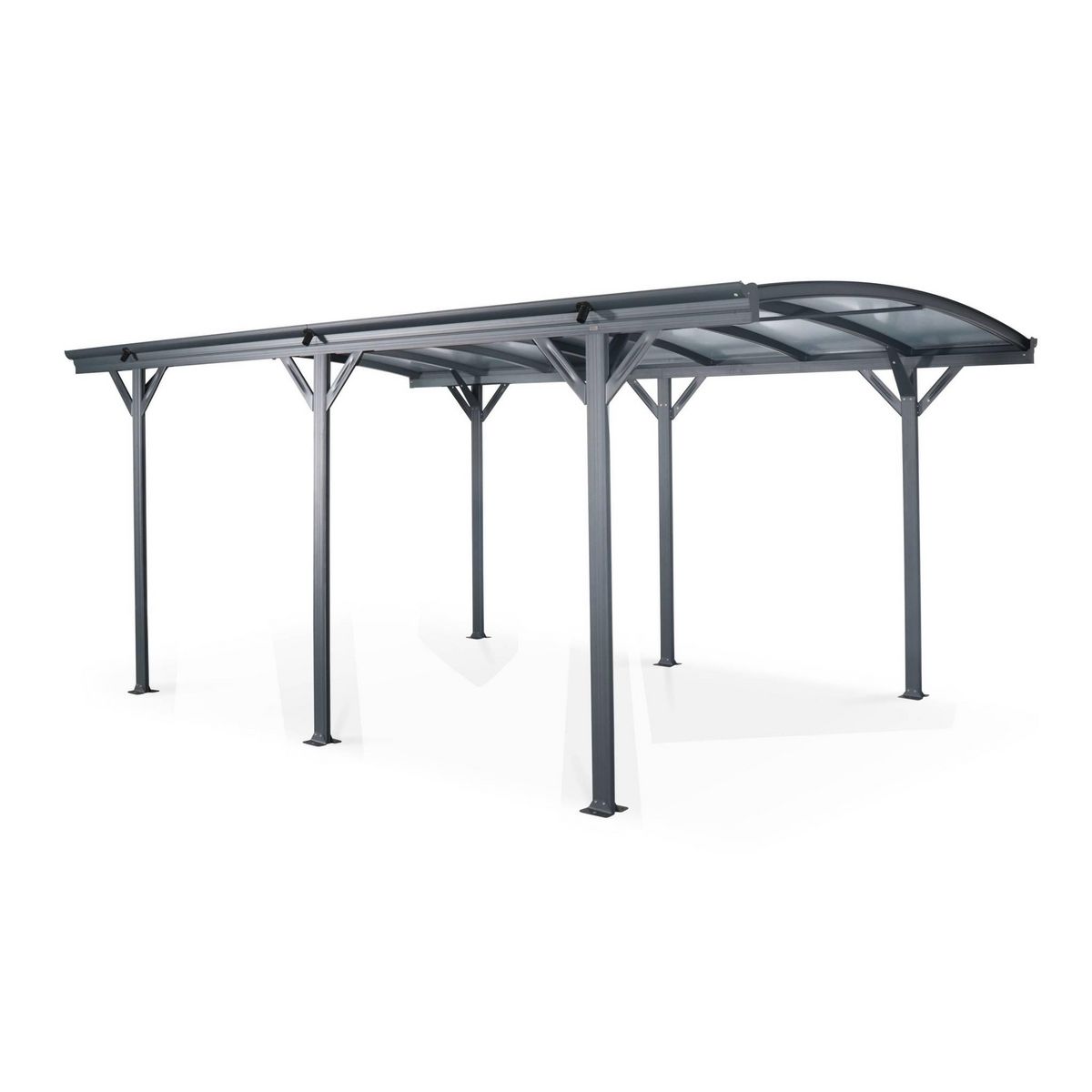 SWEEEK Carport de 15m² en aluminium anthracite et polycarbonate - Le Mans 5x3m - abri de voiture 500 x 300 x 220 cm