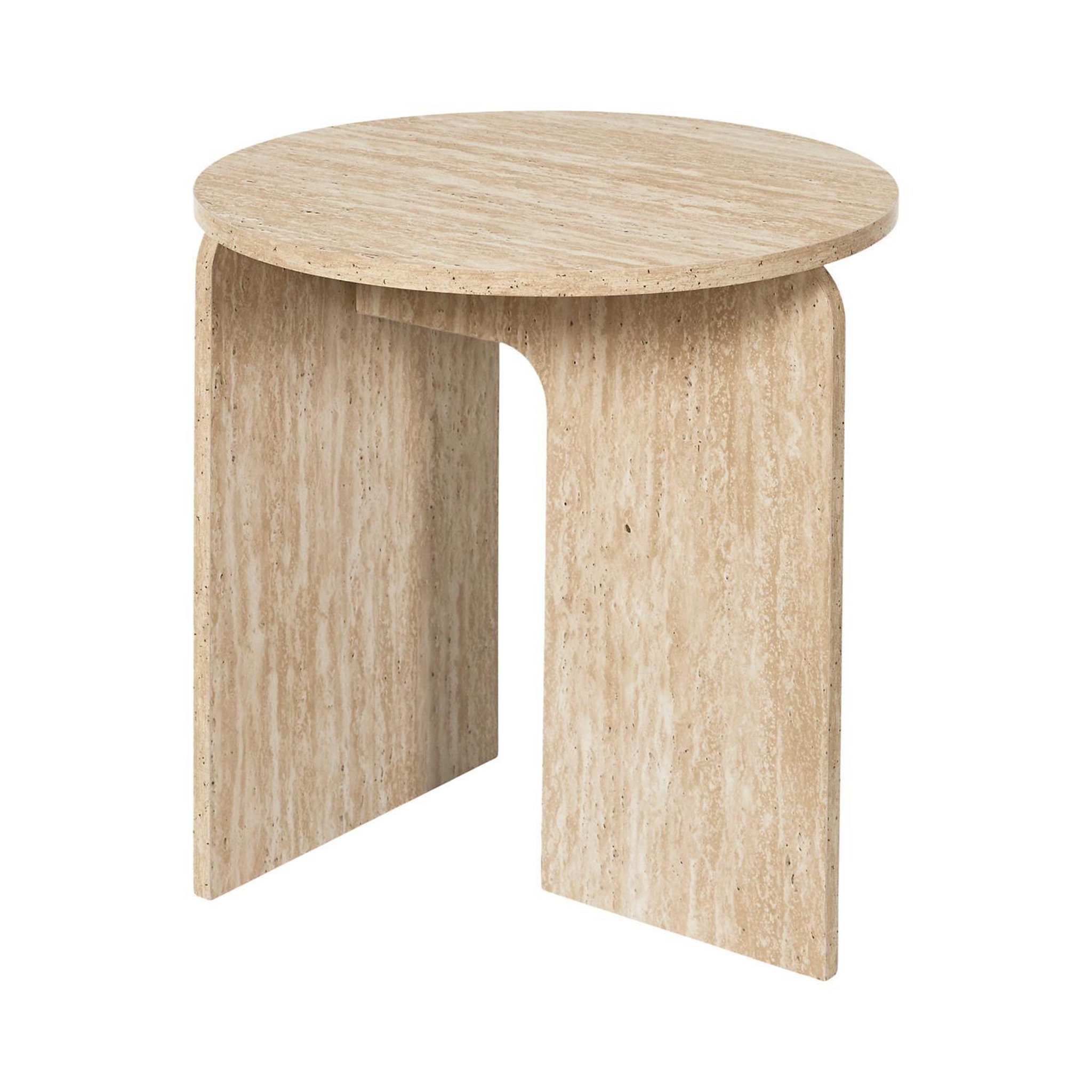 The Home Deco Factory Table d'appoint ronde effet travertin pietra - d.45 cm - beige
