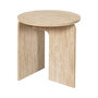 Voir la diapositive 1 : The Home Deco Factory Table d'appoint ronde effet travertin PIETRA - D.45 cm - Beige