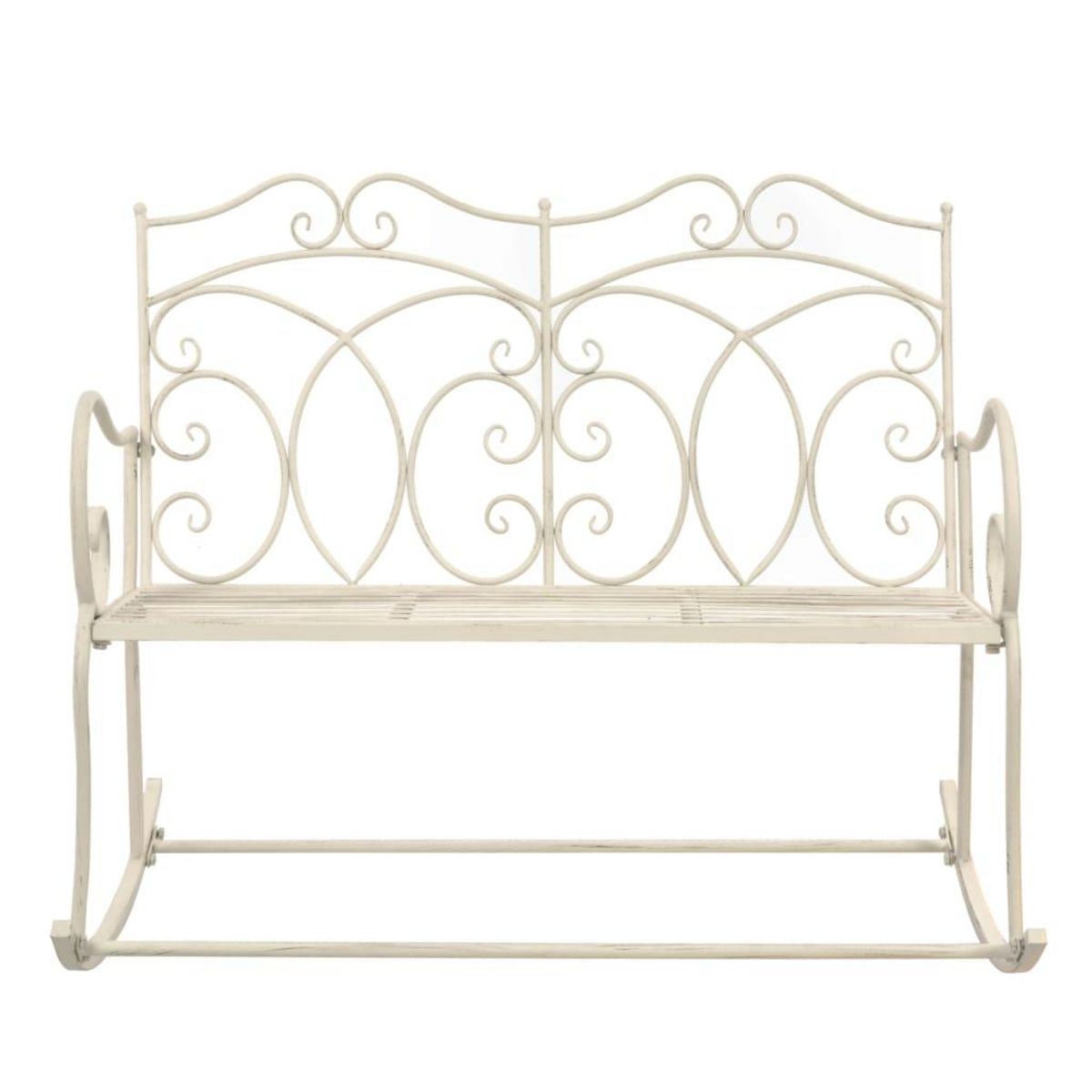 VIDAXL Banc de jardin 104 cm Fer Blanc antique