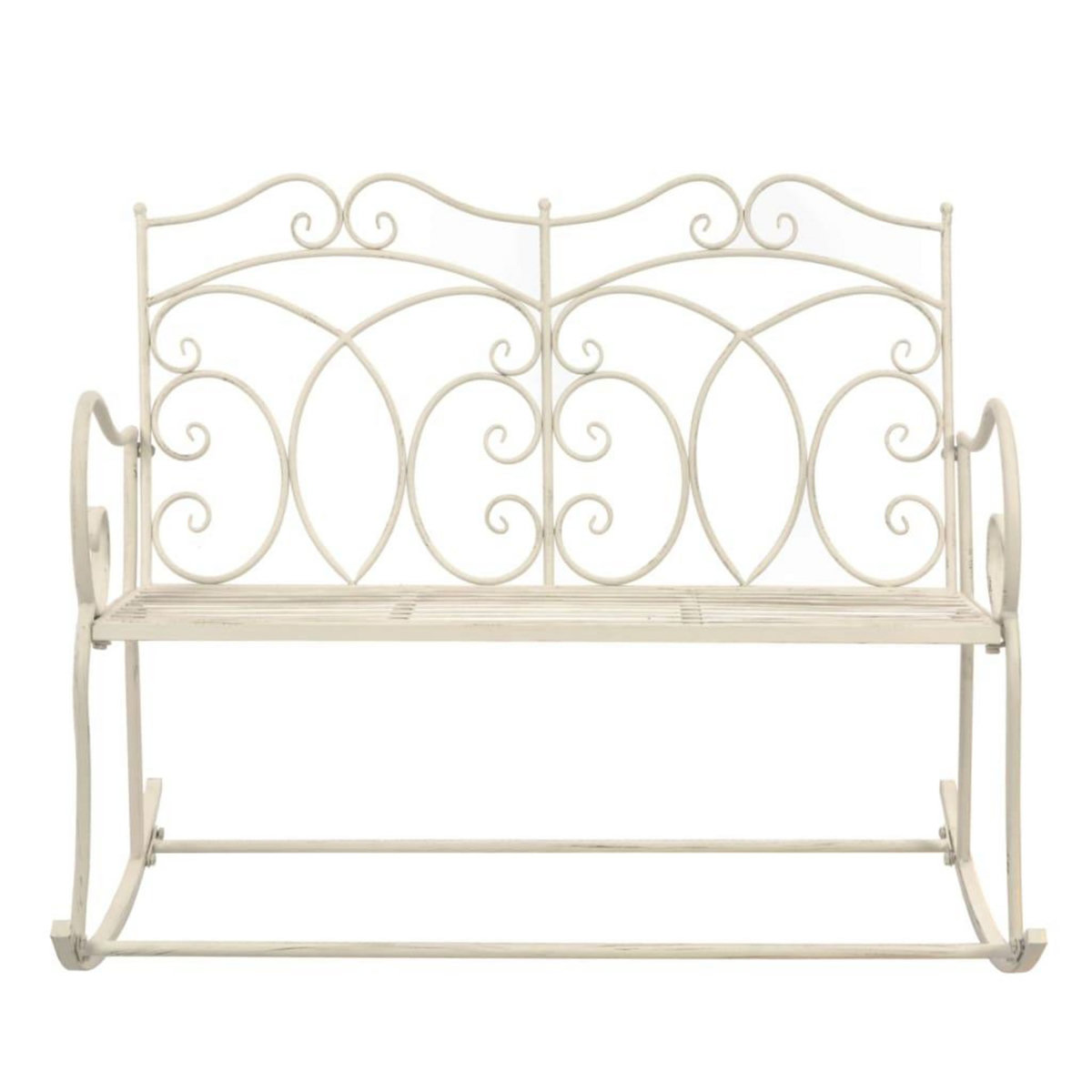 VIDAXL Banc de jardin 104 cm Fer Blanc antique
