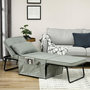 Voir la diapositive 2 : HOMCOM Fauteuil chaise longue lit pouf 4 en 1 dossier inclinable 5 niveaux repose-pied rabattable châssis acier noir tissu gris