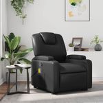 VIDAXL Fauteuil de massage inclinable Noir Similicuir