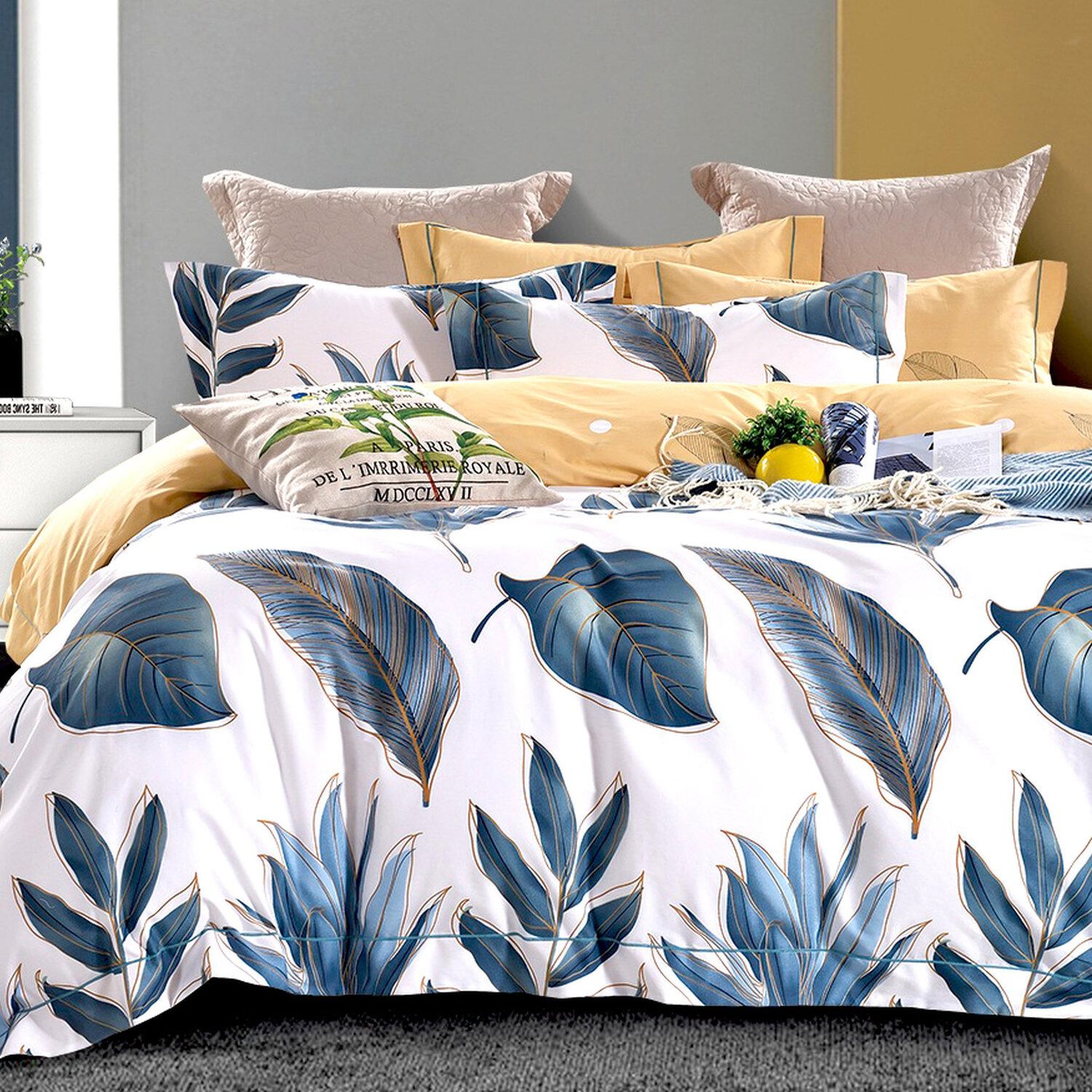 Voir la diapositive 2 : Home collection Parure housse de couette en polycoton Foliance