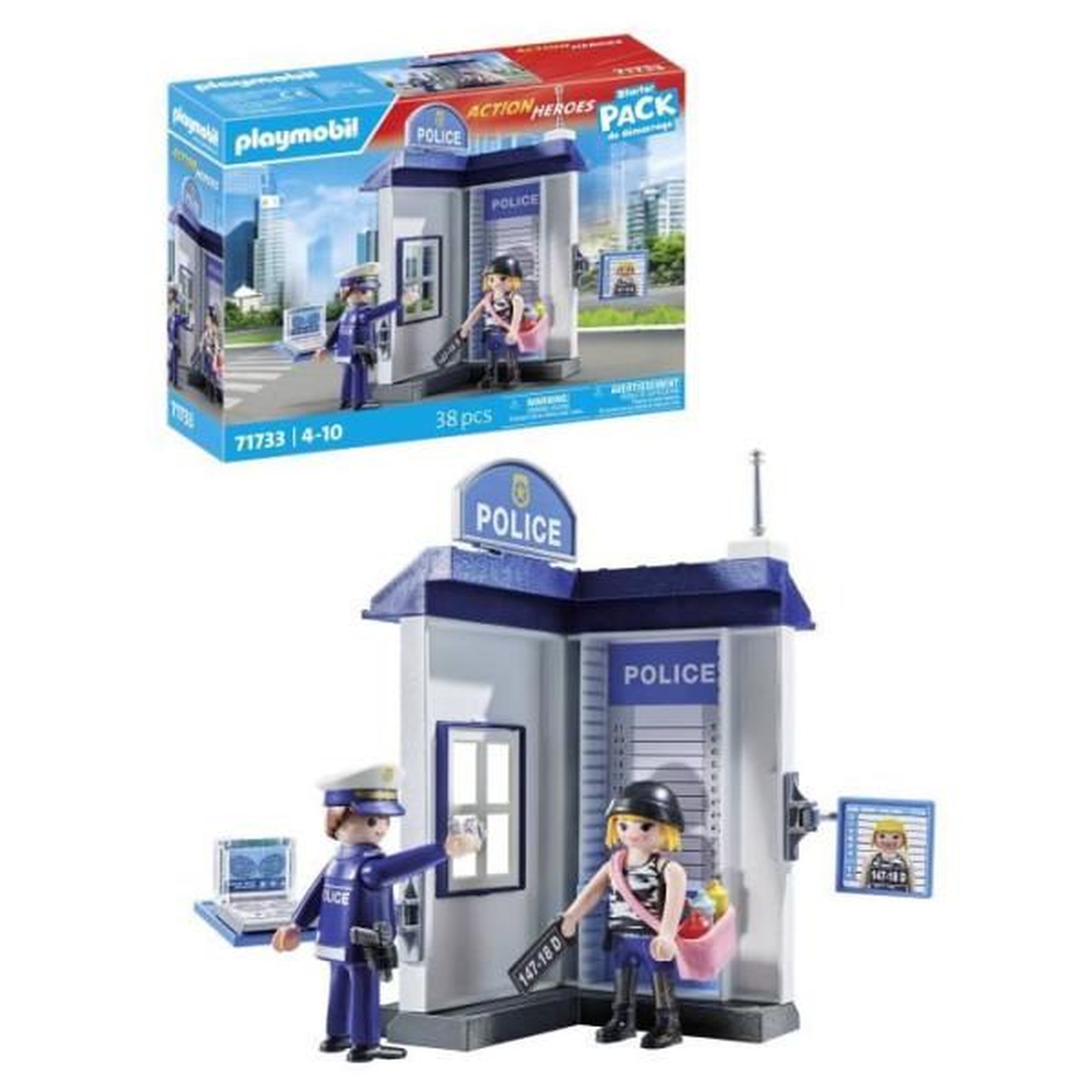 Voir la diapositive 5 : PLAYMOBIL Action Heroes Salle d'interrogatoire police, relevé d'empreintes