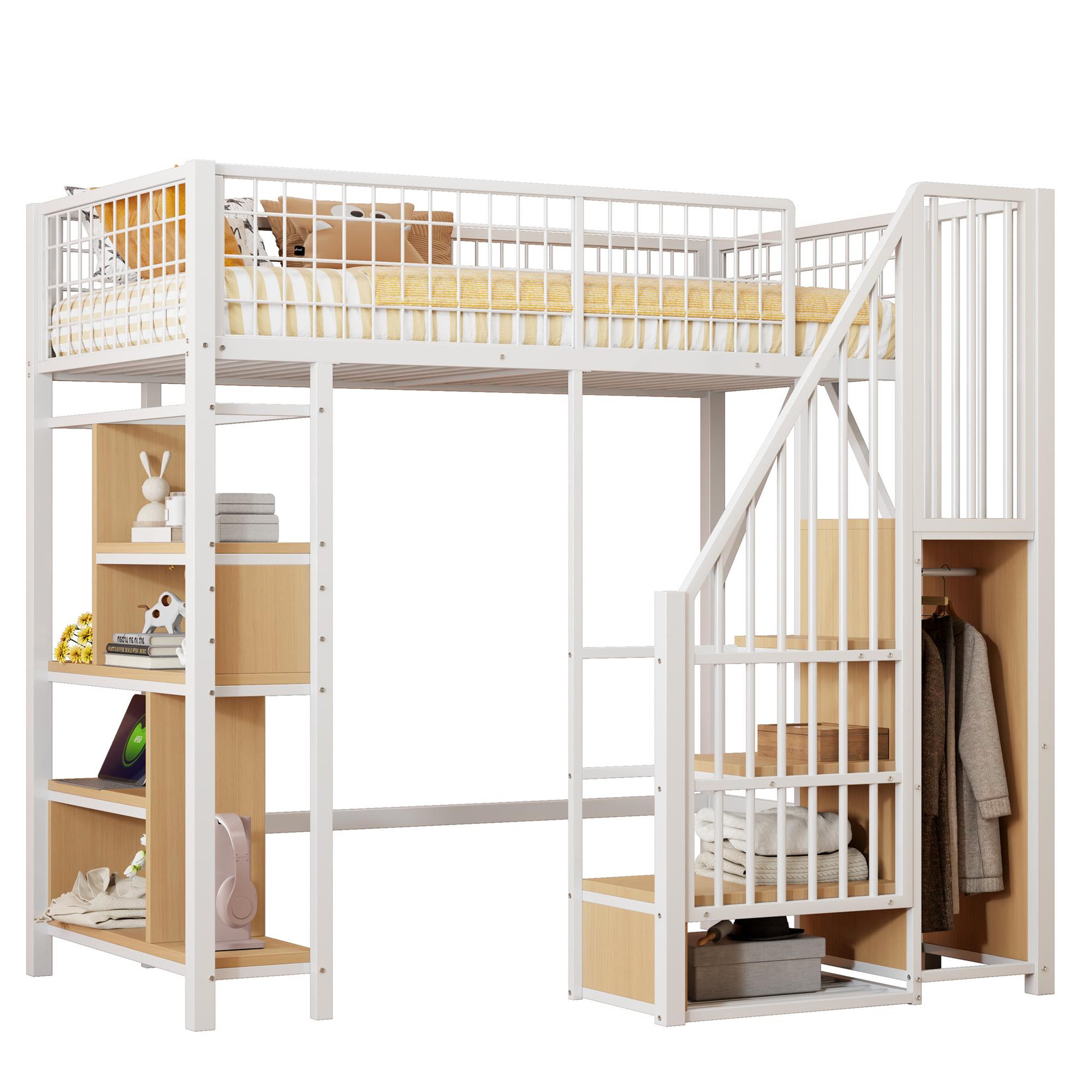 MERAX Lit mezzanine. Coloris disponibles : Noir, Blanc