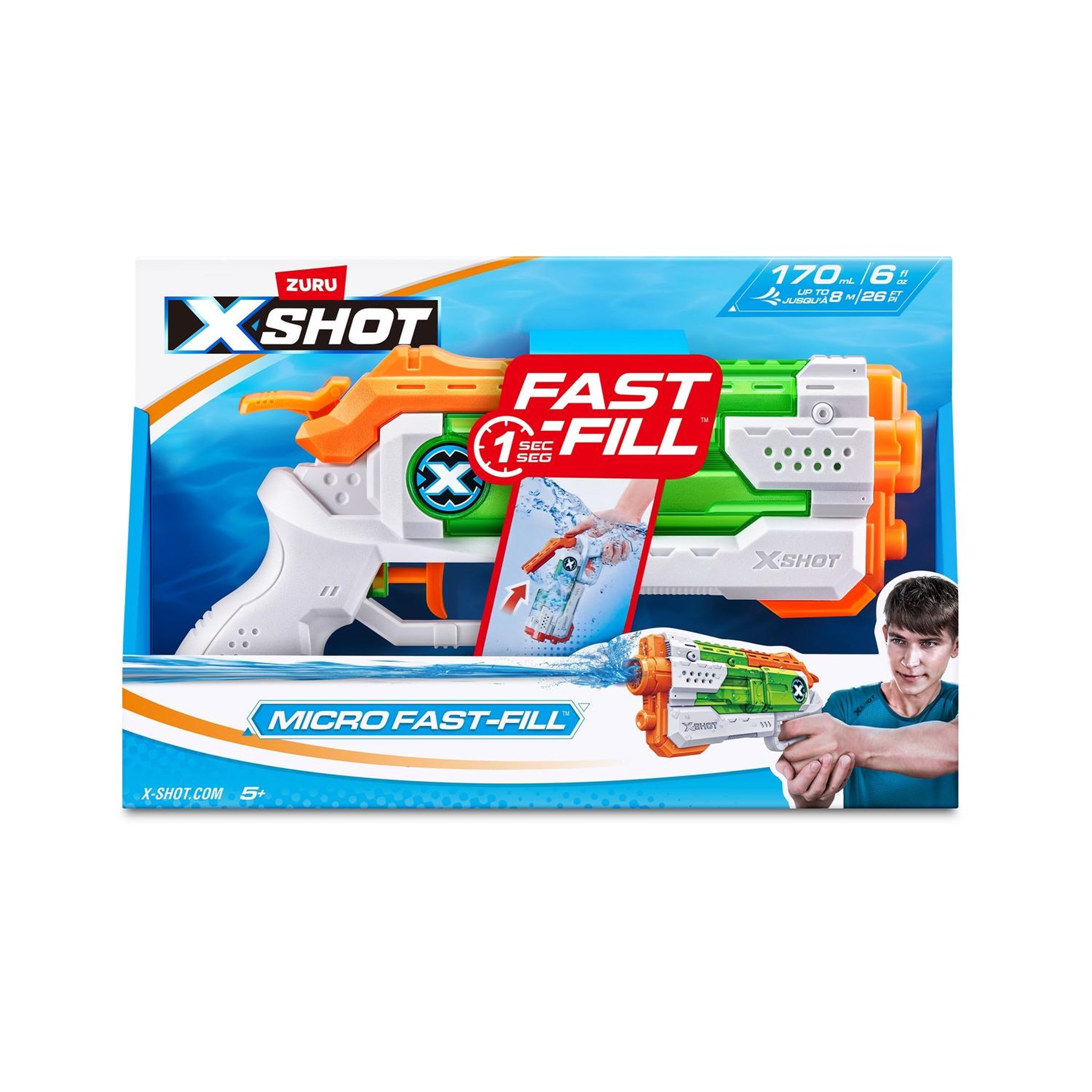 ZURU XSHOT Water - Fast-Fill Micro Blaster à eau