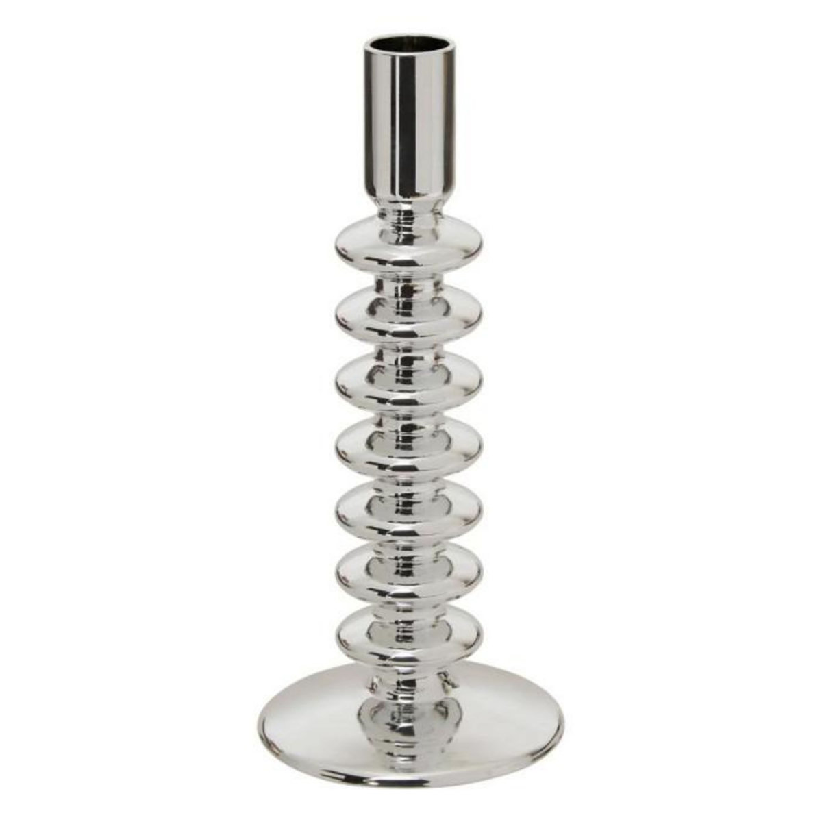 ATMOSPHERA Bougeoir Design Torsadé en Verre  Sky  21cm Argent