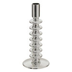 ATMOSPHERA Bougeoir Design Torsadé en Verre  Sky  21cm Argent