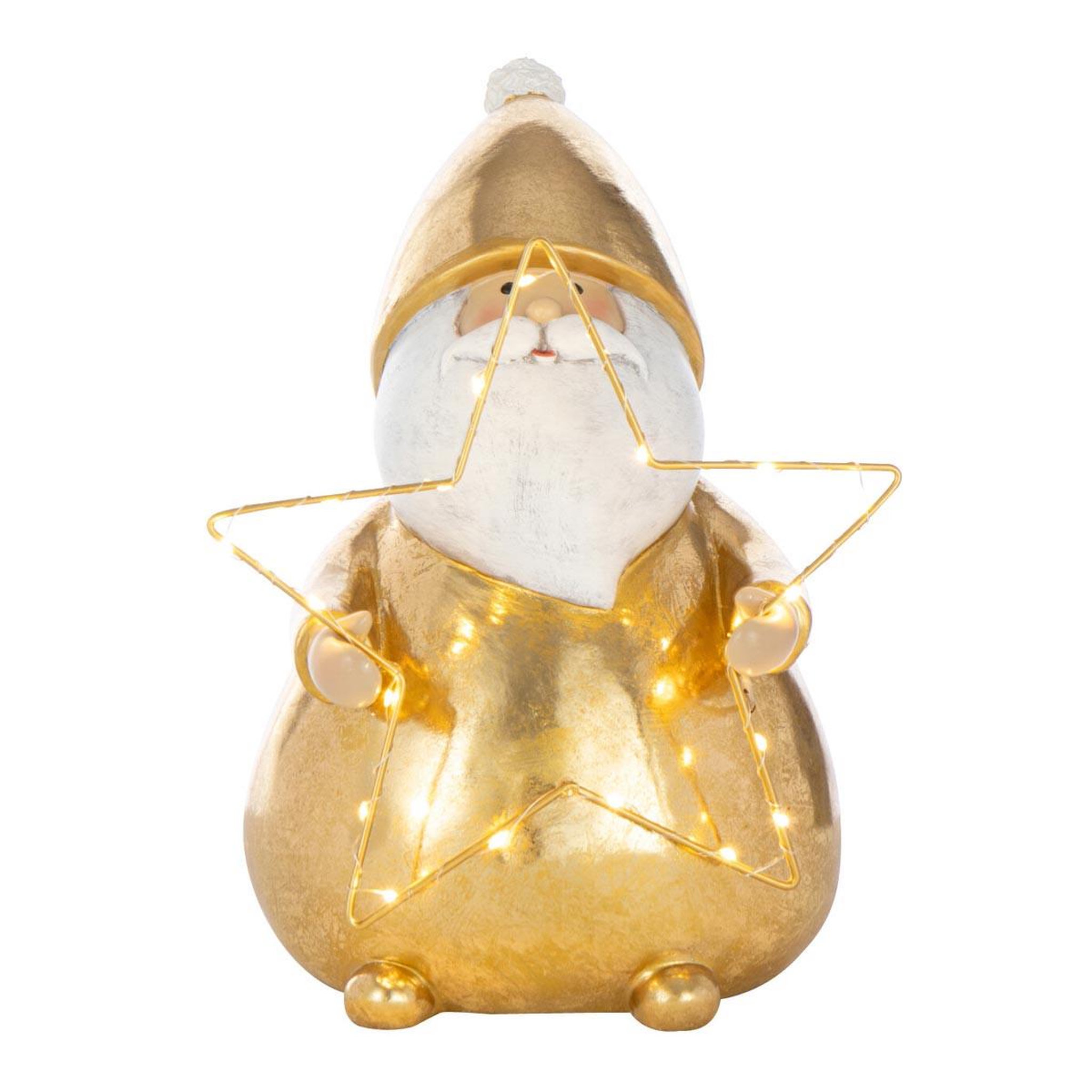 J-LINE Père-noël à led  étoile  32cm doré