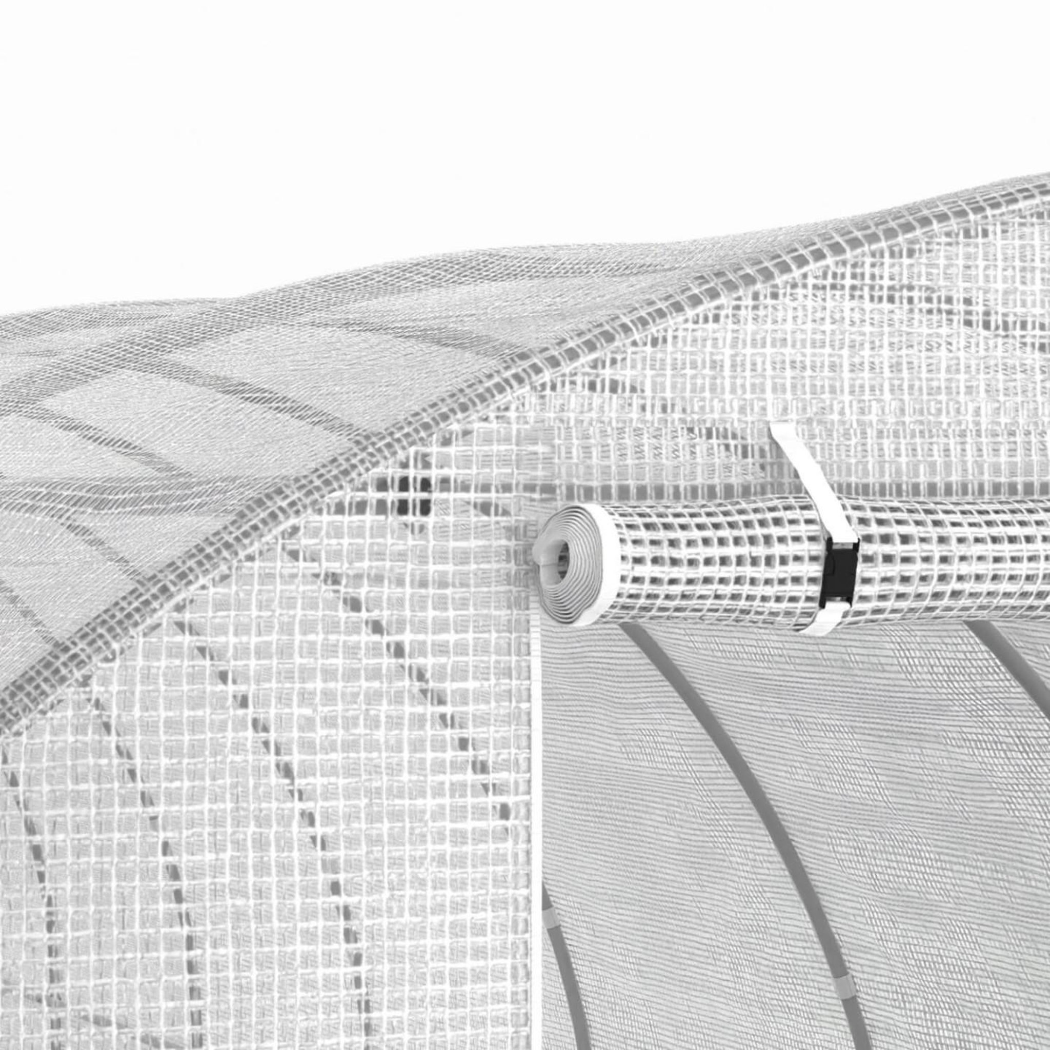 Voir la diapositive 6 : ID MARKET Serre de jardin tunnel 24m² 8 x 3 x 2 m acier galvanisé + bâche anti-uv avec porte et fenêtres des andes blanche