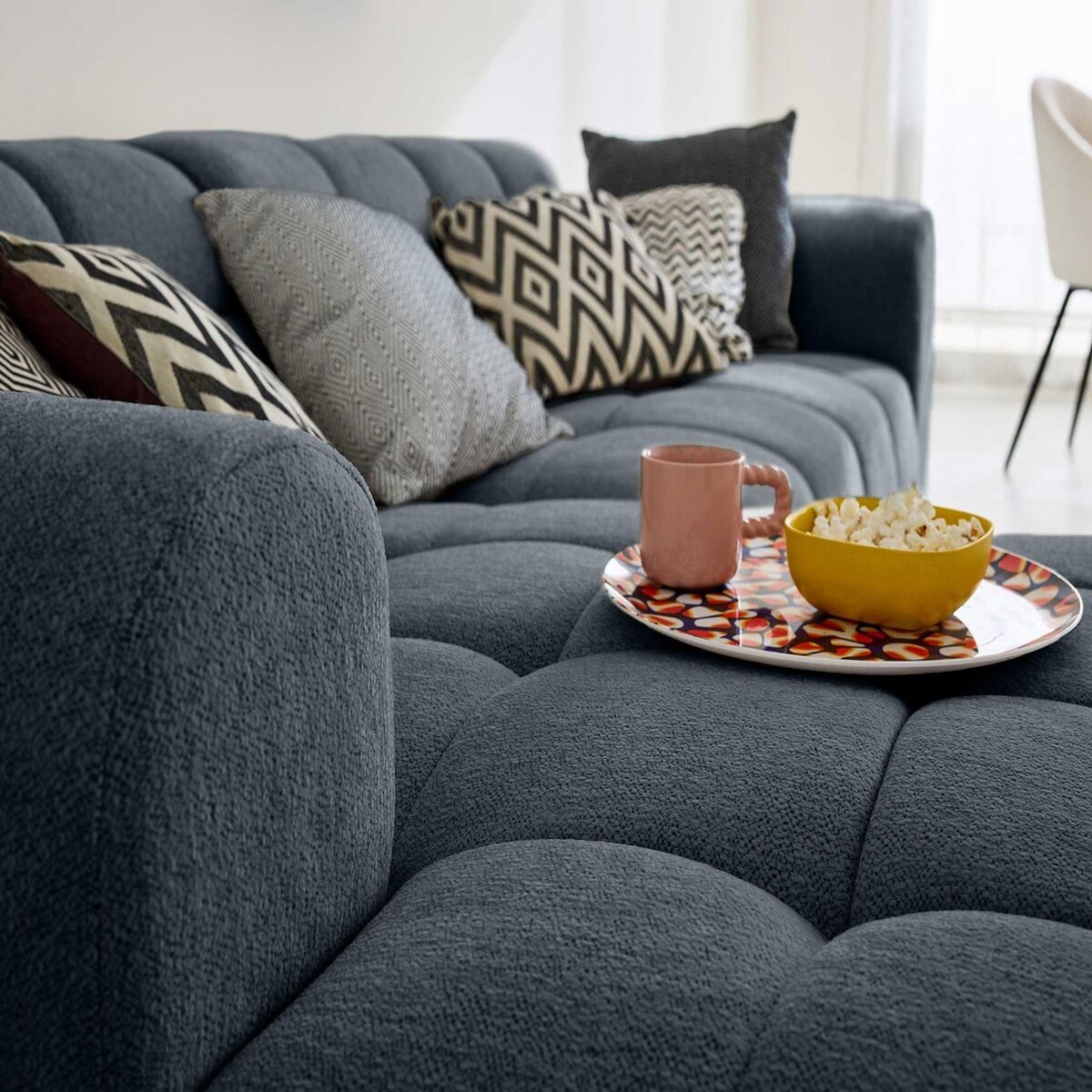 LISA DESIGN Ray - canapé d'angle gauche - 4 places - en tissu texturé