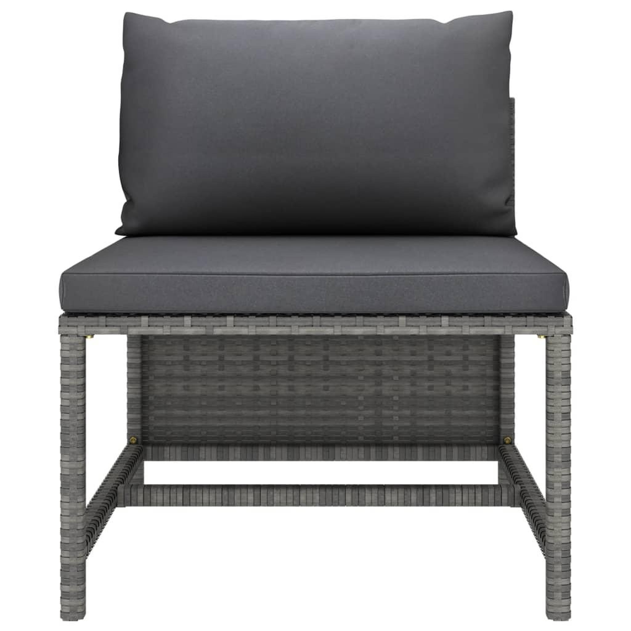 Voir la diapositive 3 : VIDAXL Salon de jardin 3 pcs avec coussins Gris Resine tressee