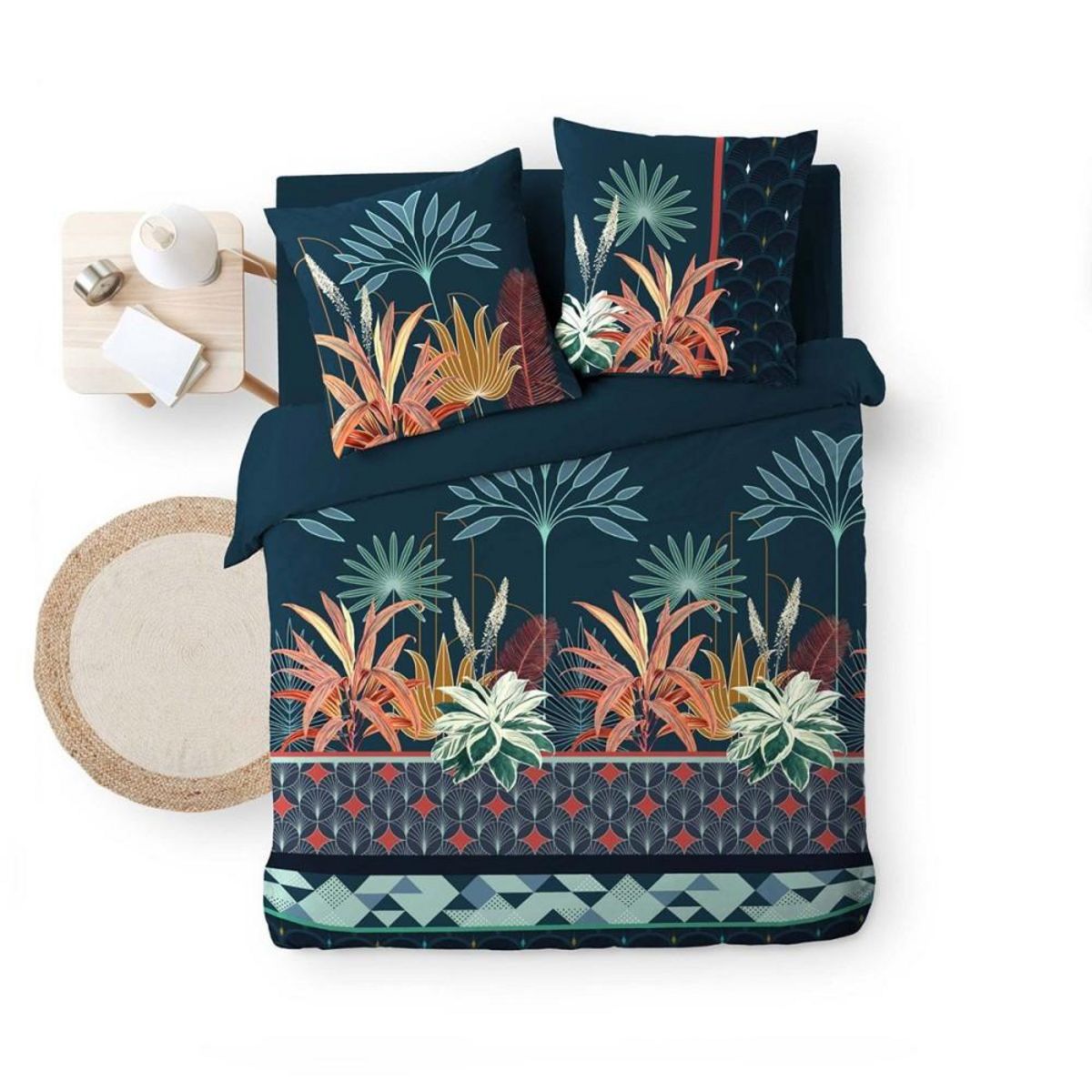 Douceur d'Intérieur Housse de couette 240x220 + 2 taies Floriana coton 57 fils