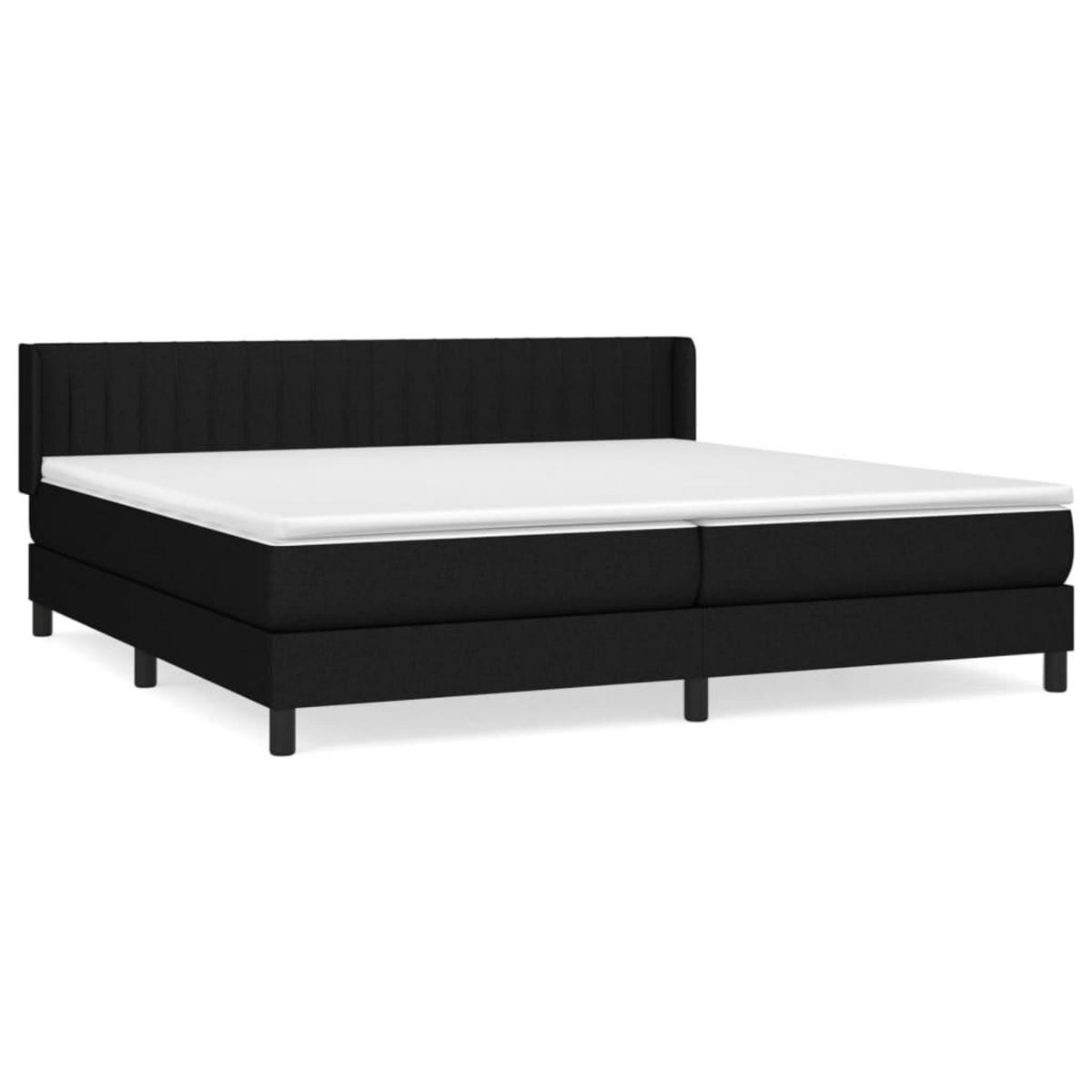 VIDAXL Sommier a lattes de lit avec matelas Noir 200x200 cm Tissu