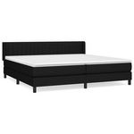 VIDAXL Sommier a lattes de lit avec matelas Noir 200x200 cm Tissu