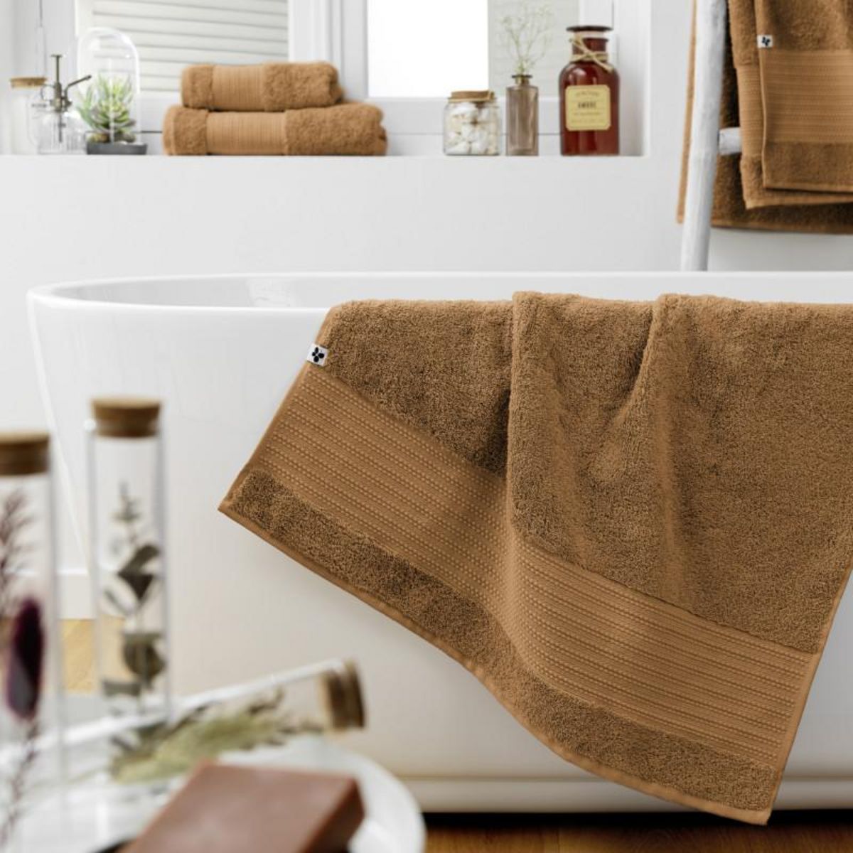 L EFFET PAPILLON Drap de douche  Garance  70 x 130 cm / 100% Coton Bio / 600 gr/m² l'Effet Papillon -  - Drap de douche 70 x 130 cm